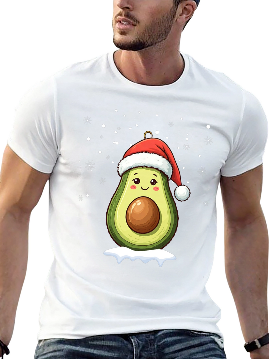 Festive Avocado Santa T-Shirt