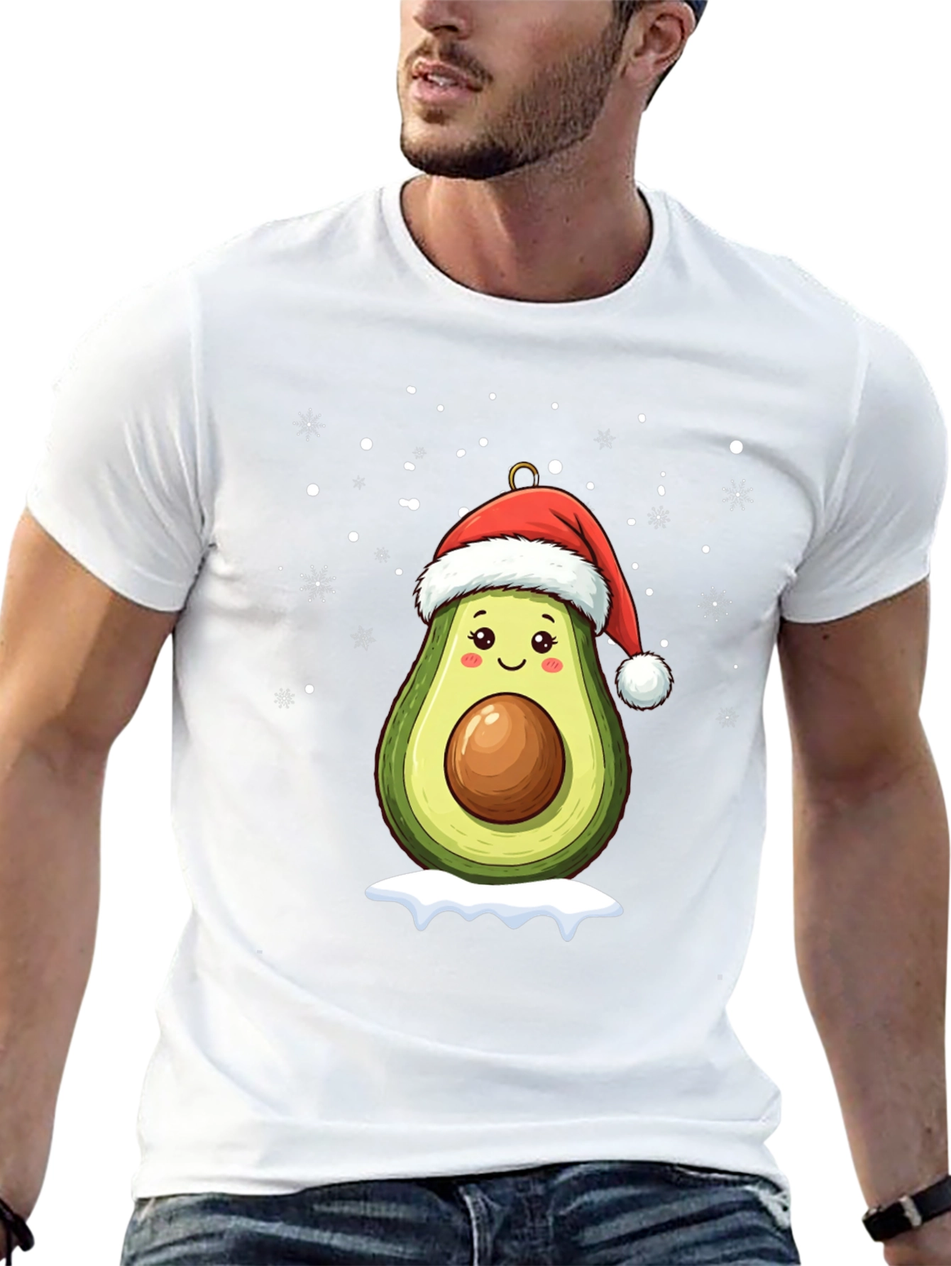 Festive Avocado Santa T-Shirt