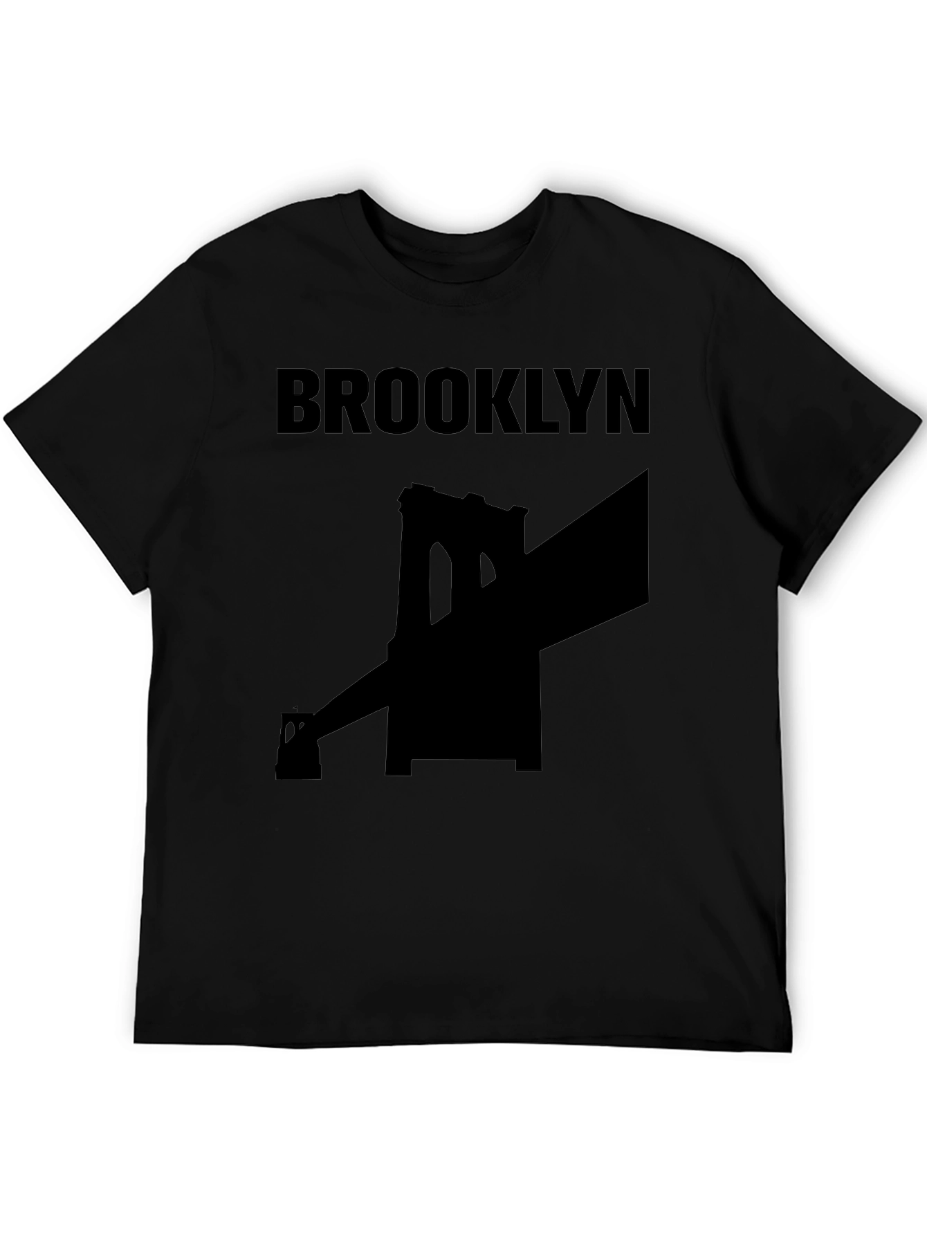 Brooklyn Bridge Graphic Tee - Black Cotton T-Shirt