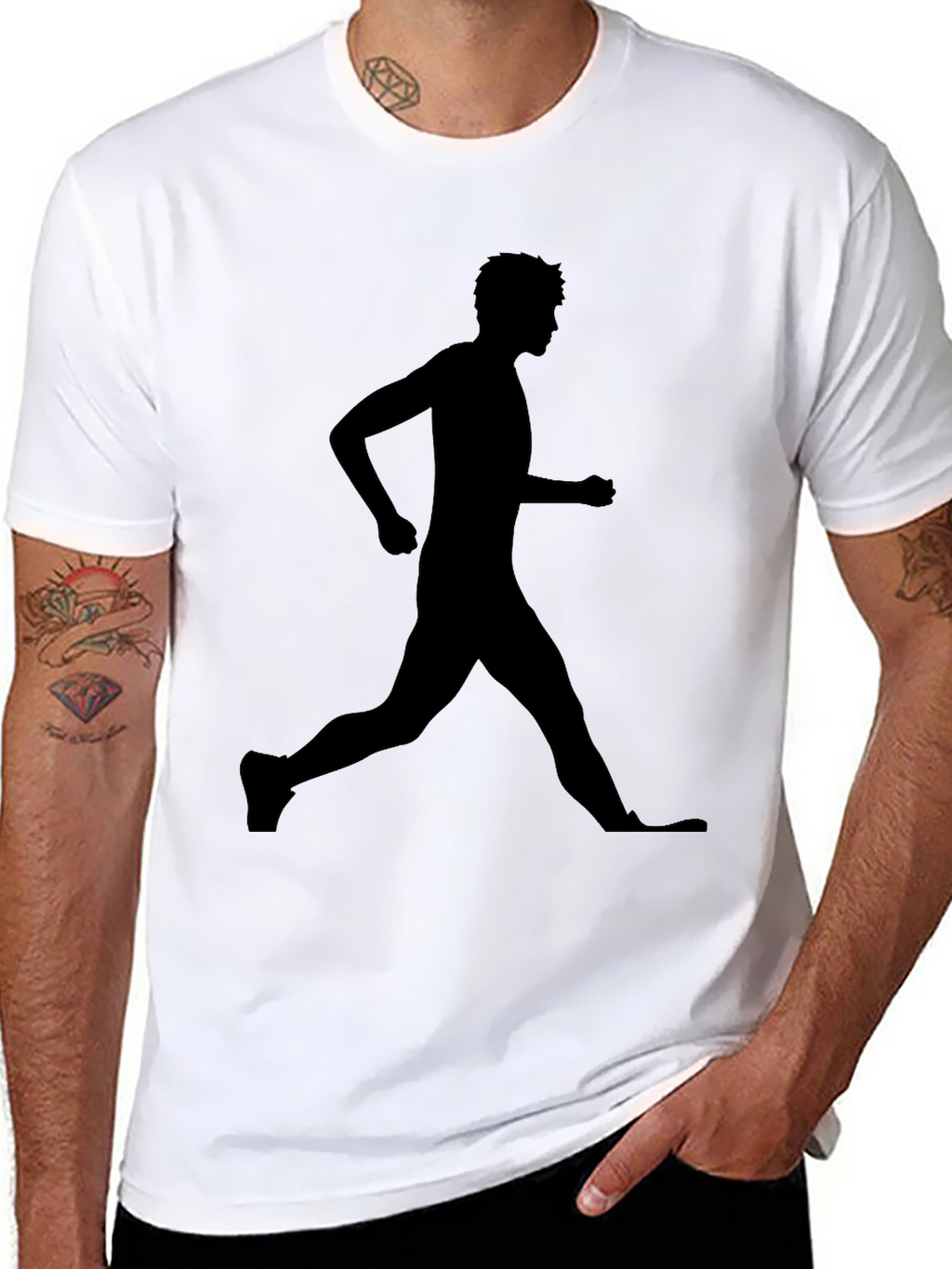 Silhouette Runner Graphic T-Shirt - Black