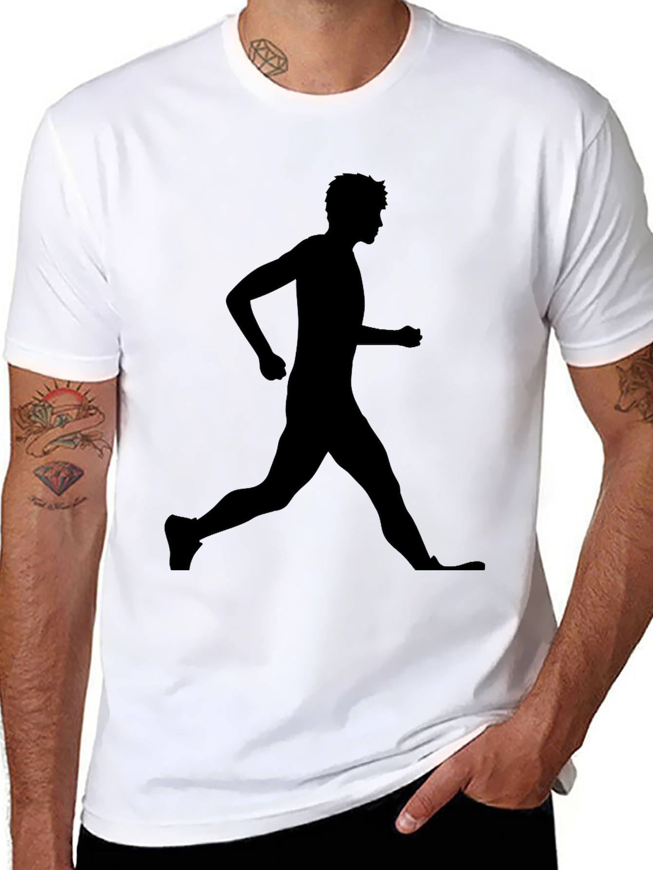 Silhouette Runner Graphic T-Shirt - Black