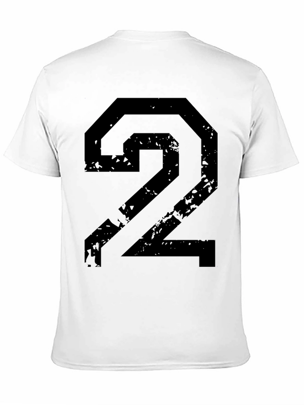 Distressed Number 2 Graphic Black T-Shirt