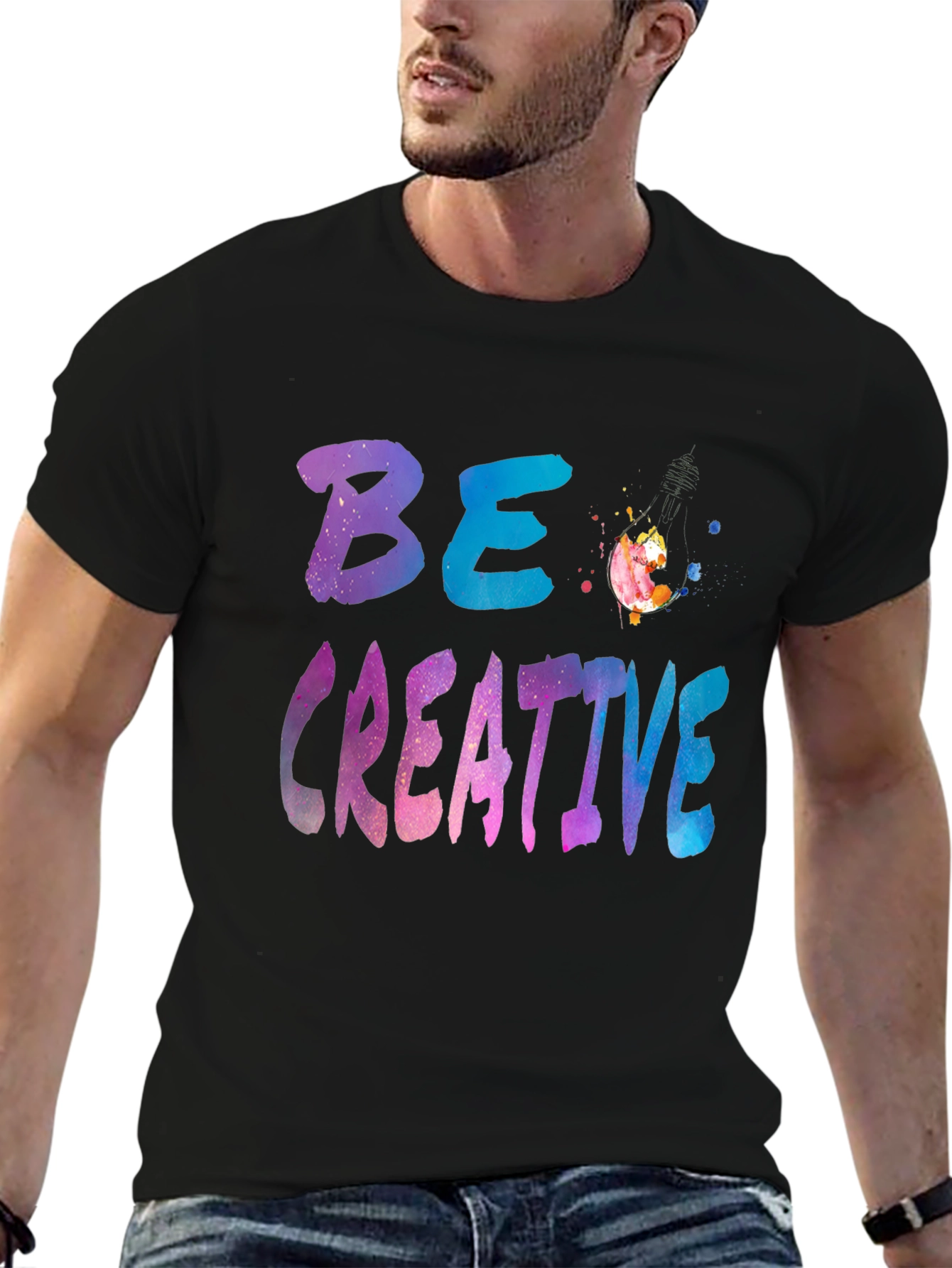Be Creative Black Graphic Tee