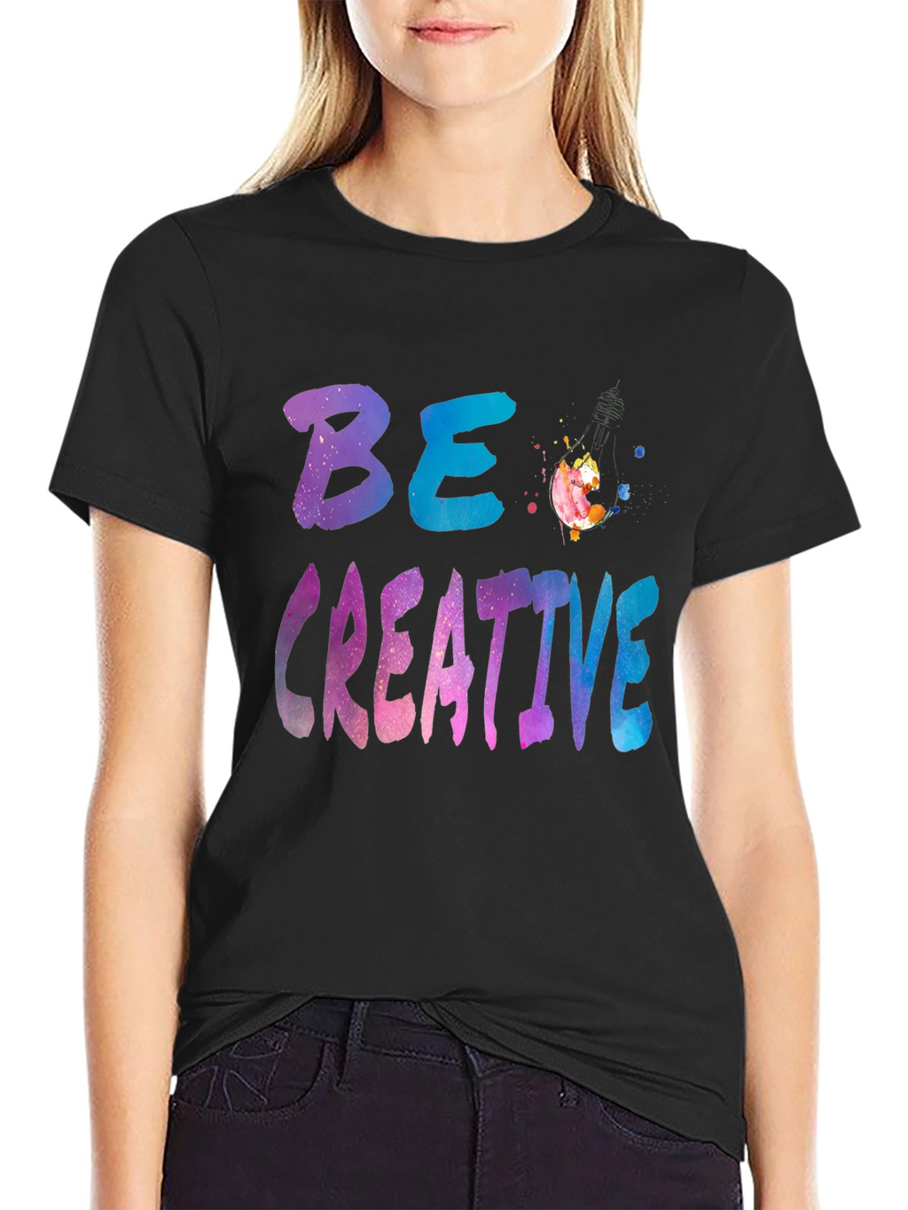 Be Creative Black Graphic Tee
