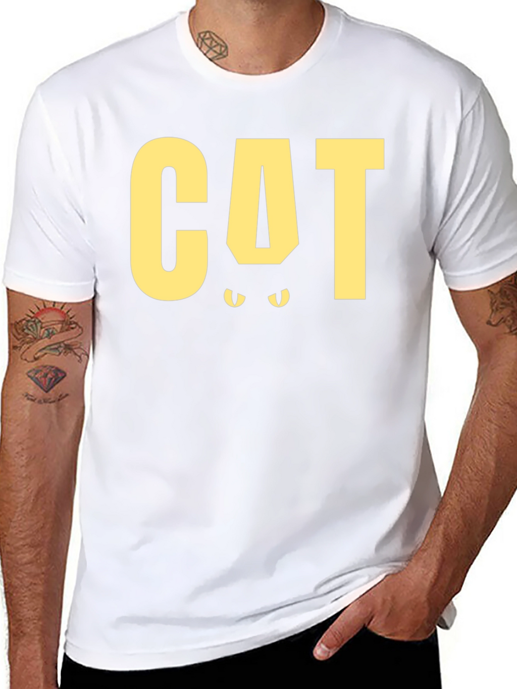 CAT Funny Graphic T-Shirt - Black Tee