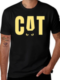 CAT Funny Graphic T-Shirt - Black Tee