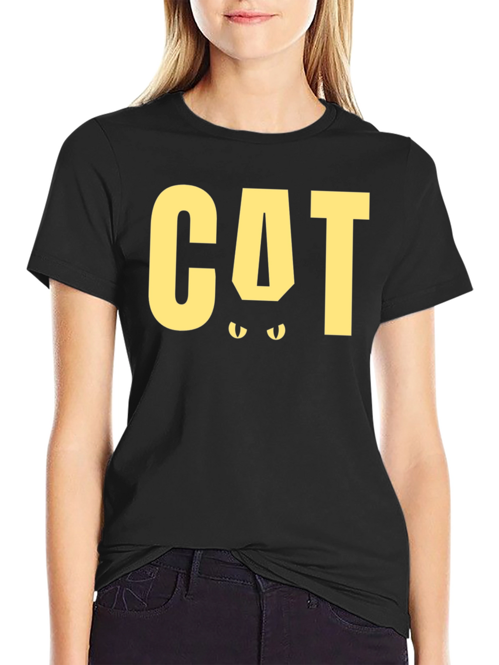 CAT Funny Graphic T-Shirt - Black Tee
