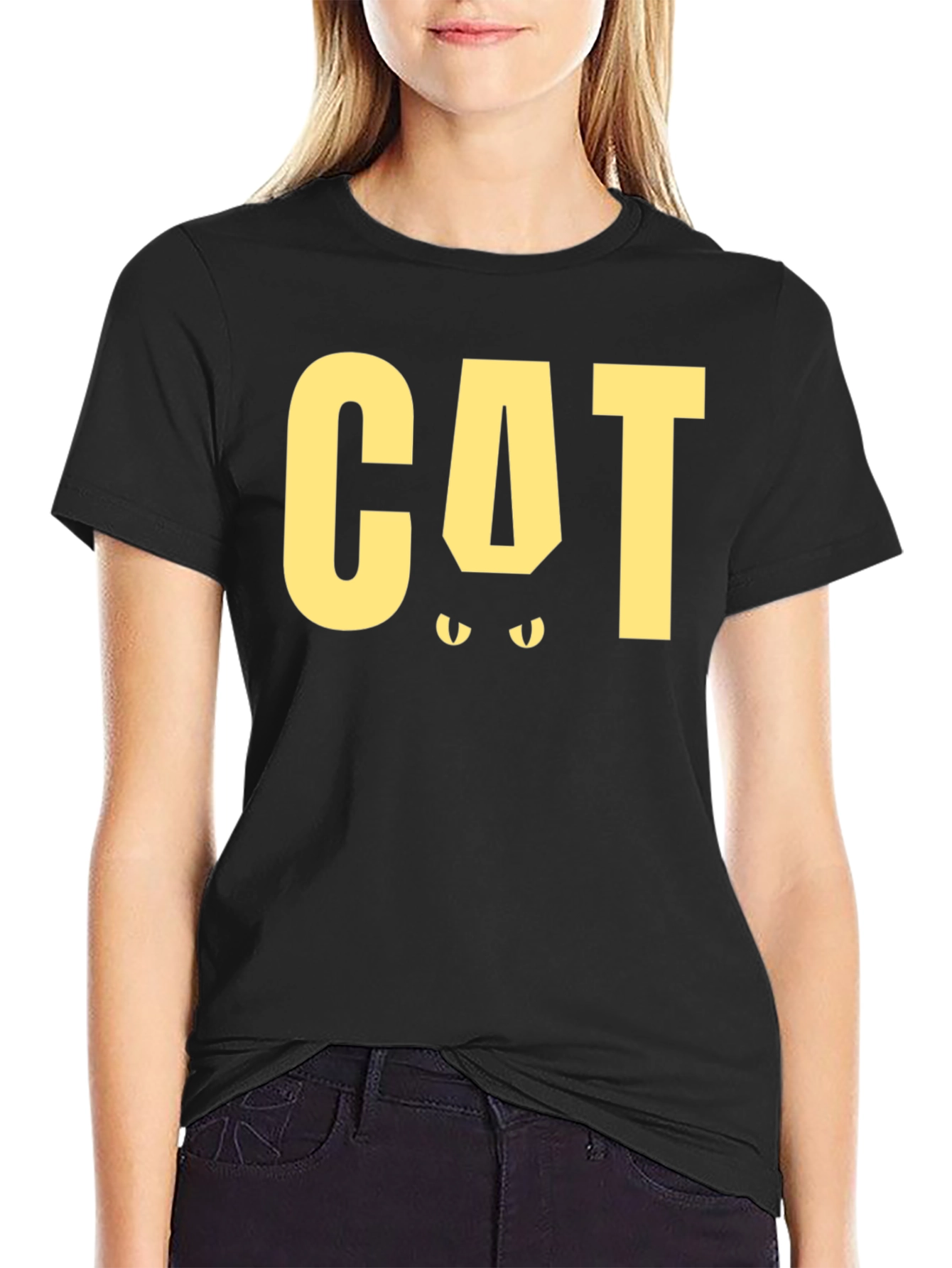 CAT Funny Graphic T-Shirt - Black Tee