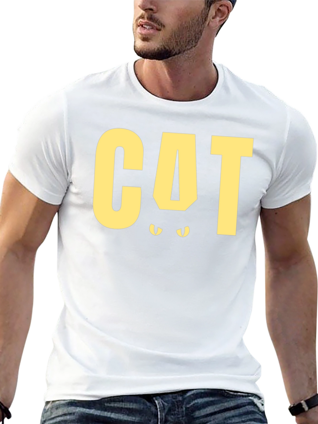 CAT Funny Graphic T-Shirt - Black Tee
