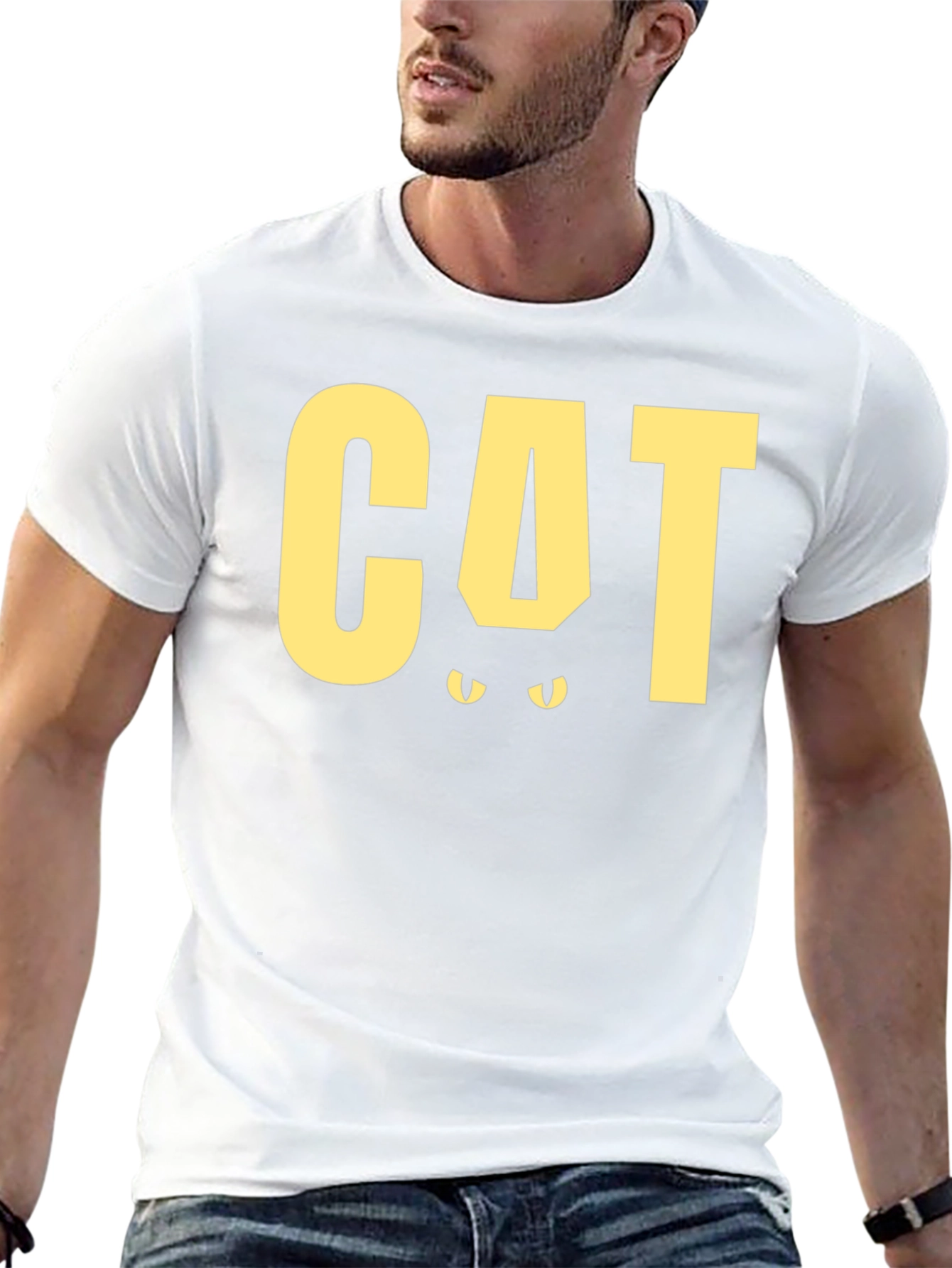 CAT Funny Graphic T-Shirt - Black Tee