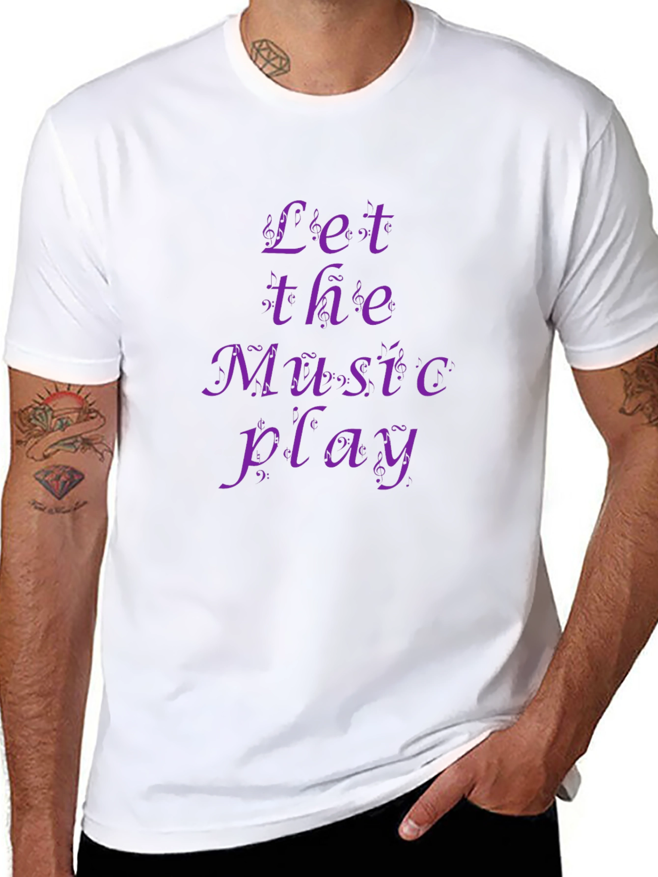 Let the Music Play - Black Graphic Tee