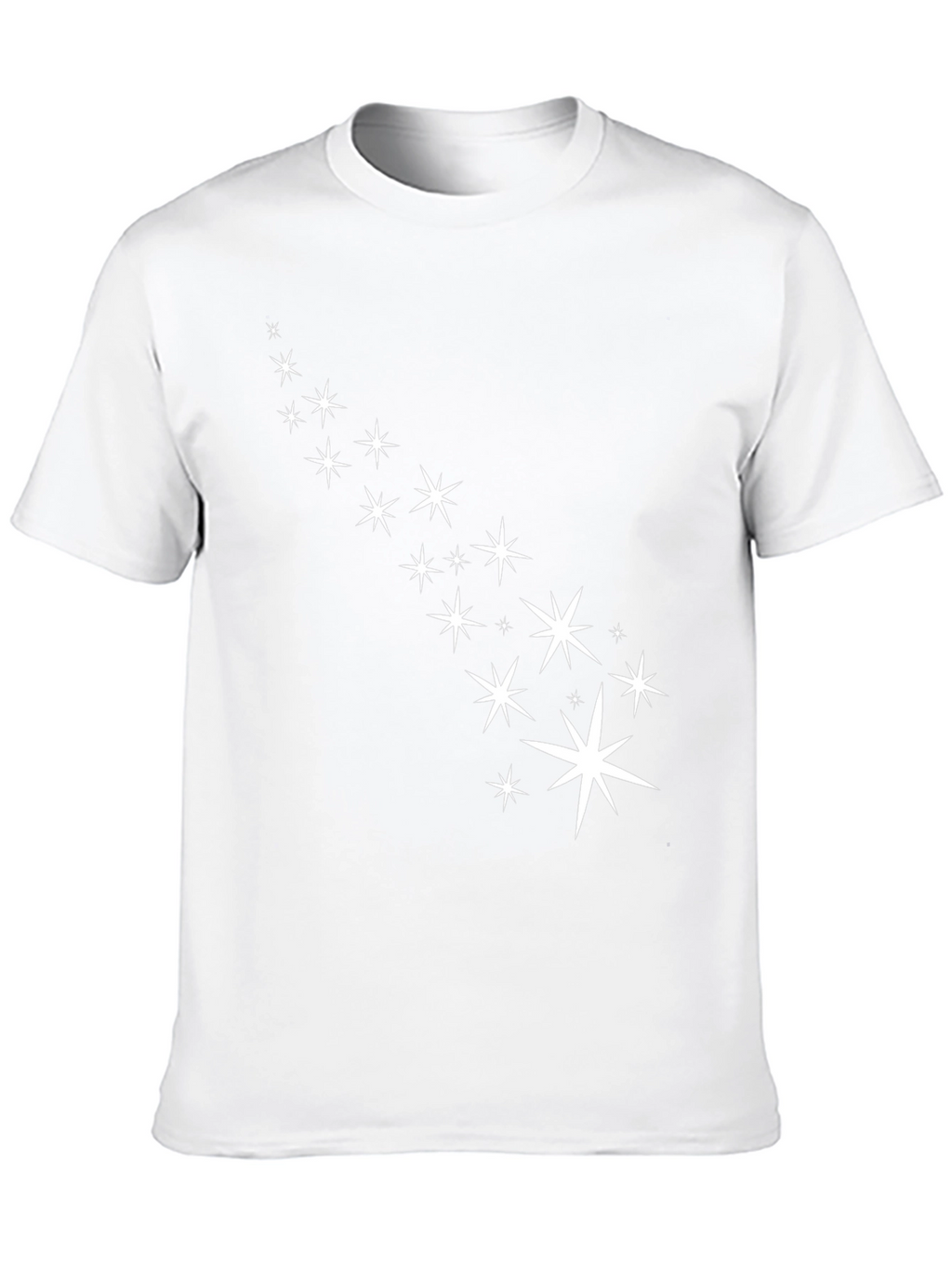 Mens Black T-Shirt with White Star Design