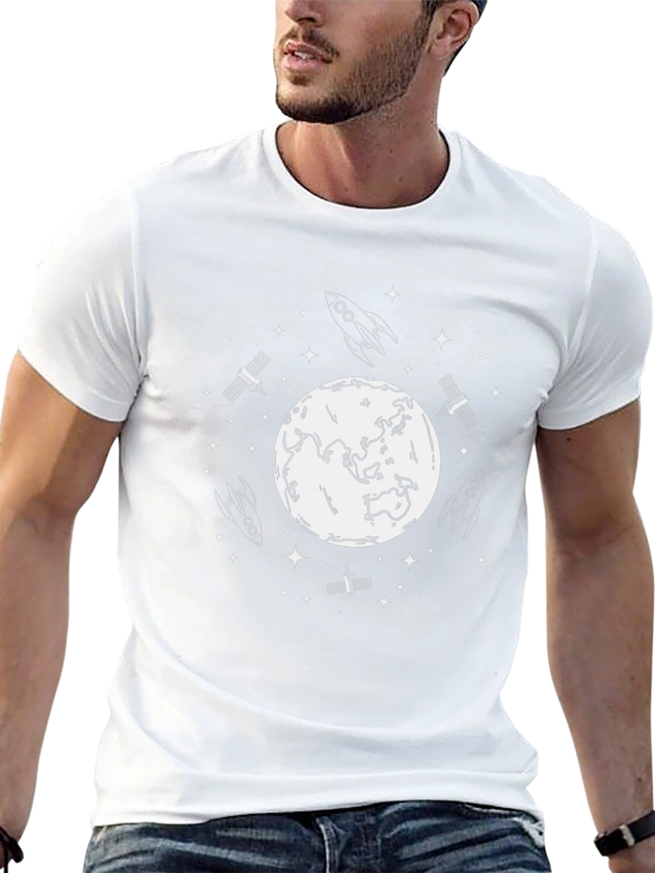 Space Theme Black T-Shirt
