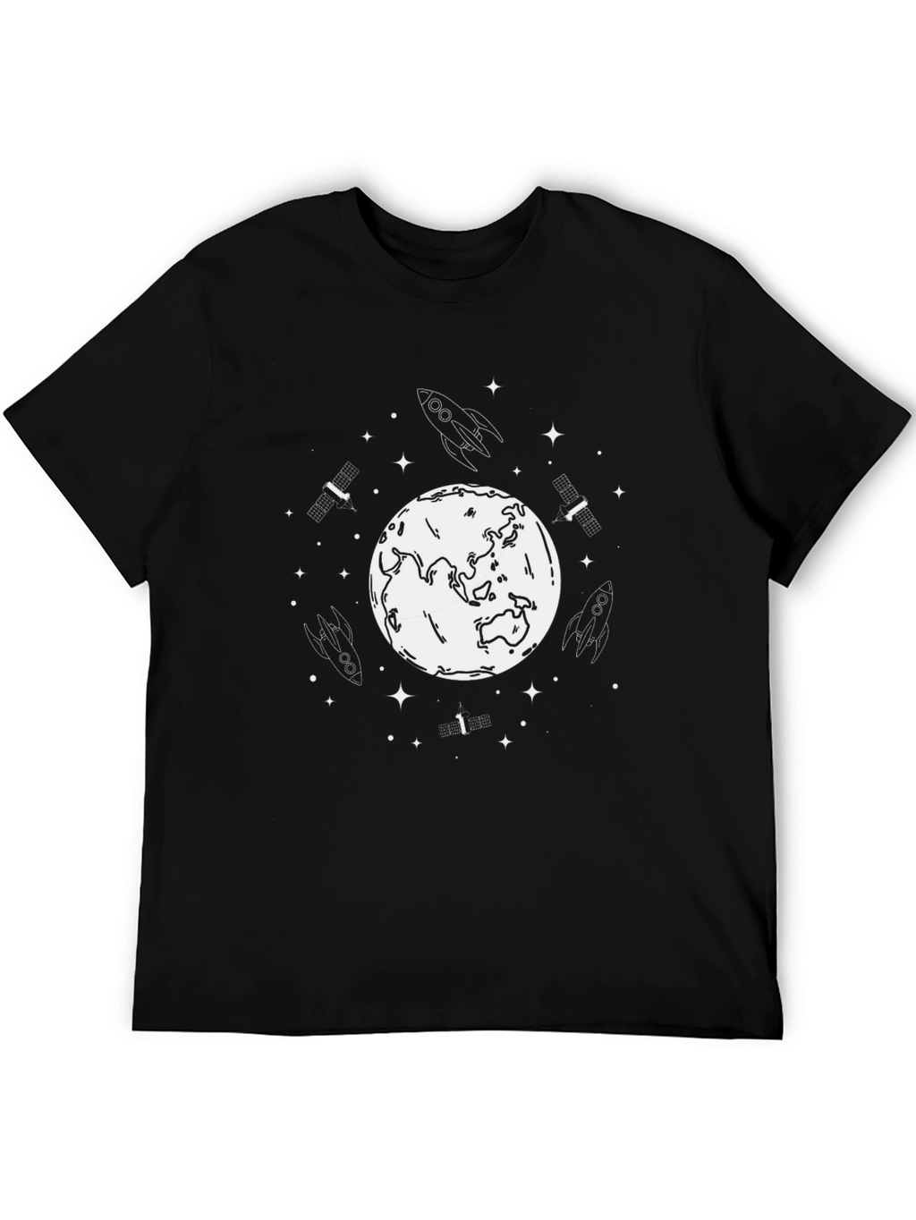 Space Theme Black T-Shirt