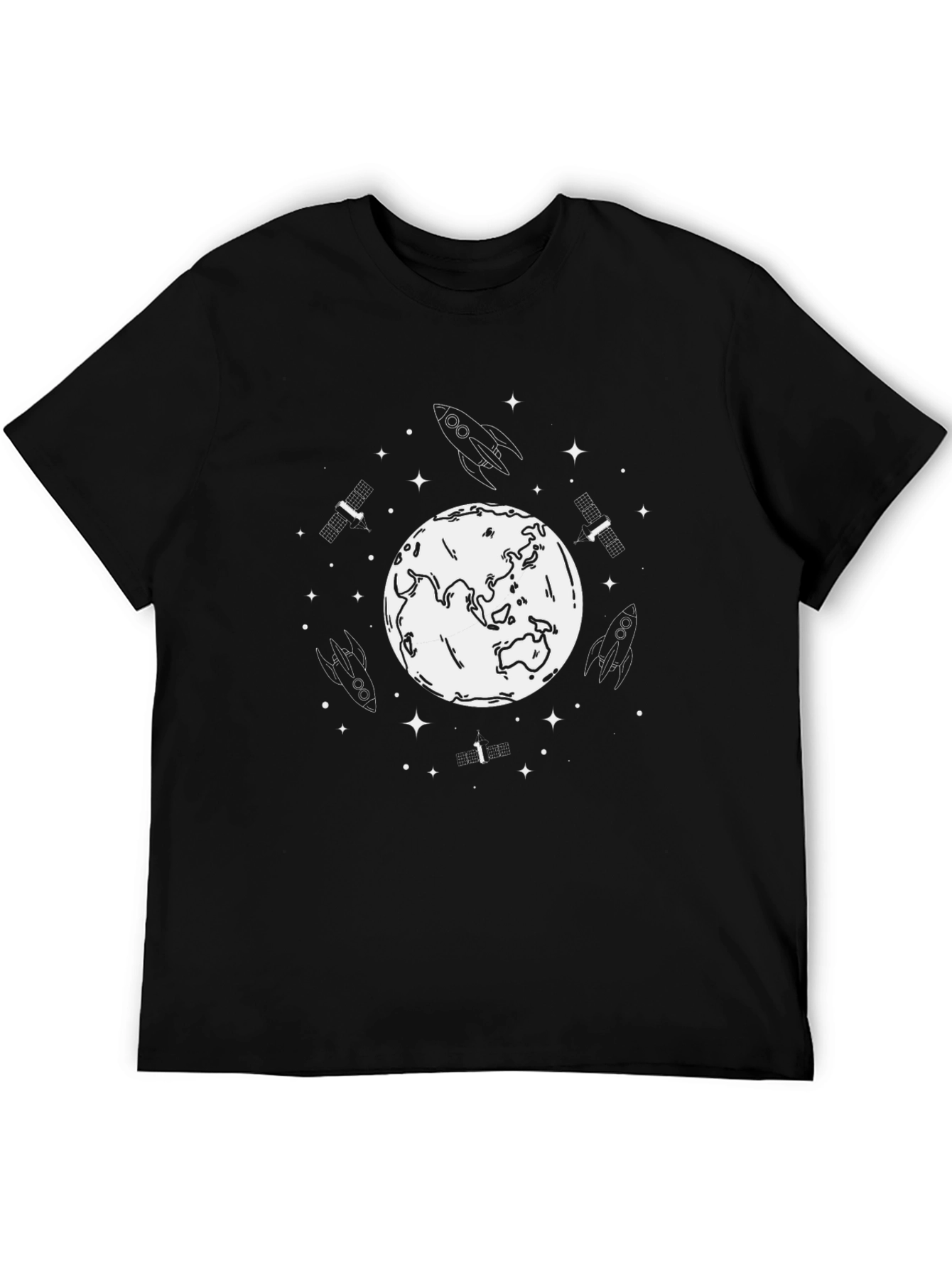 Space Theme Black T-Shirt
