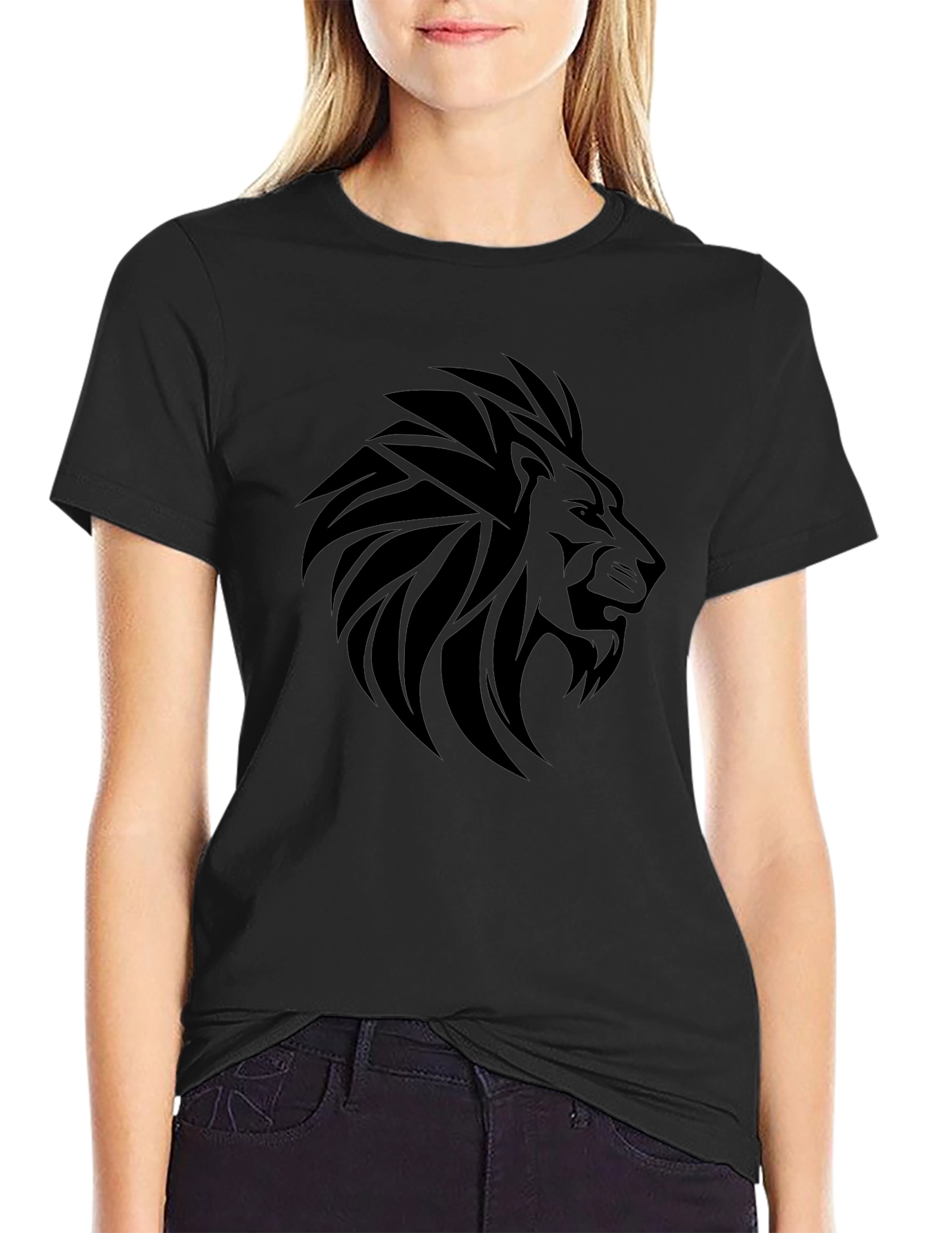 Lion Graphic Tee - Bold Black T-Shirt