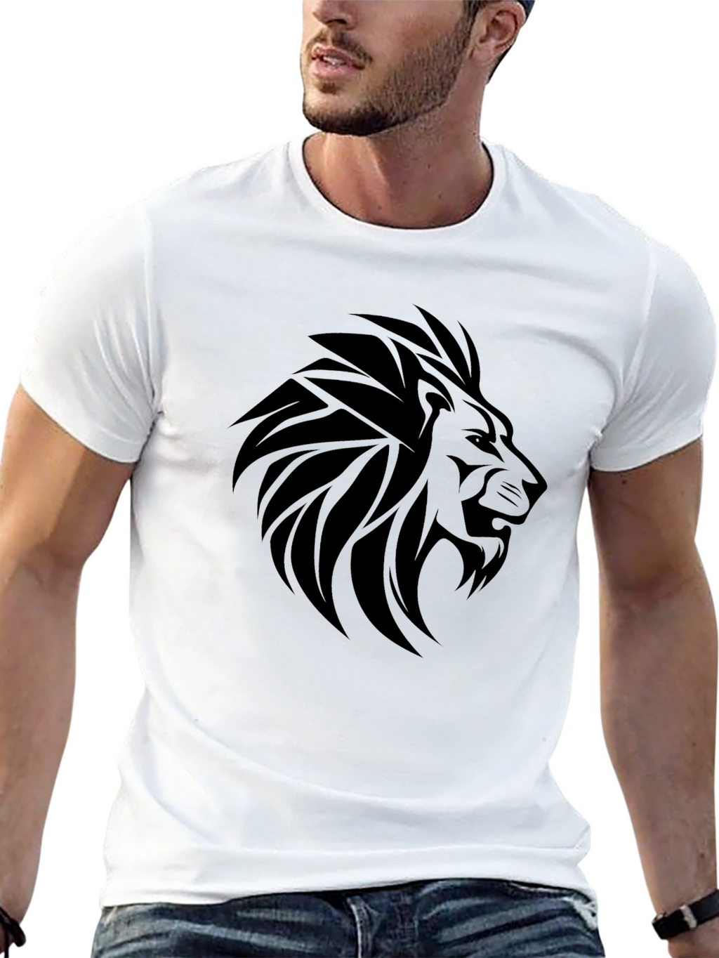 Lion Graphic Tee - Bold Black T-Shirt