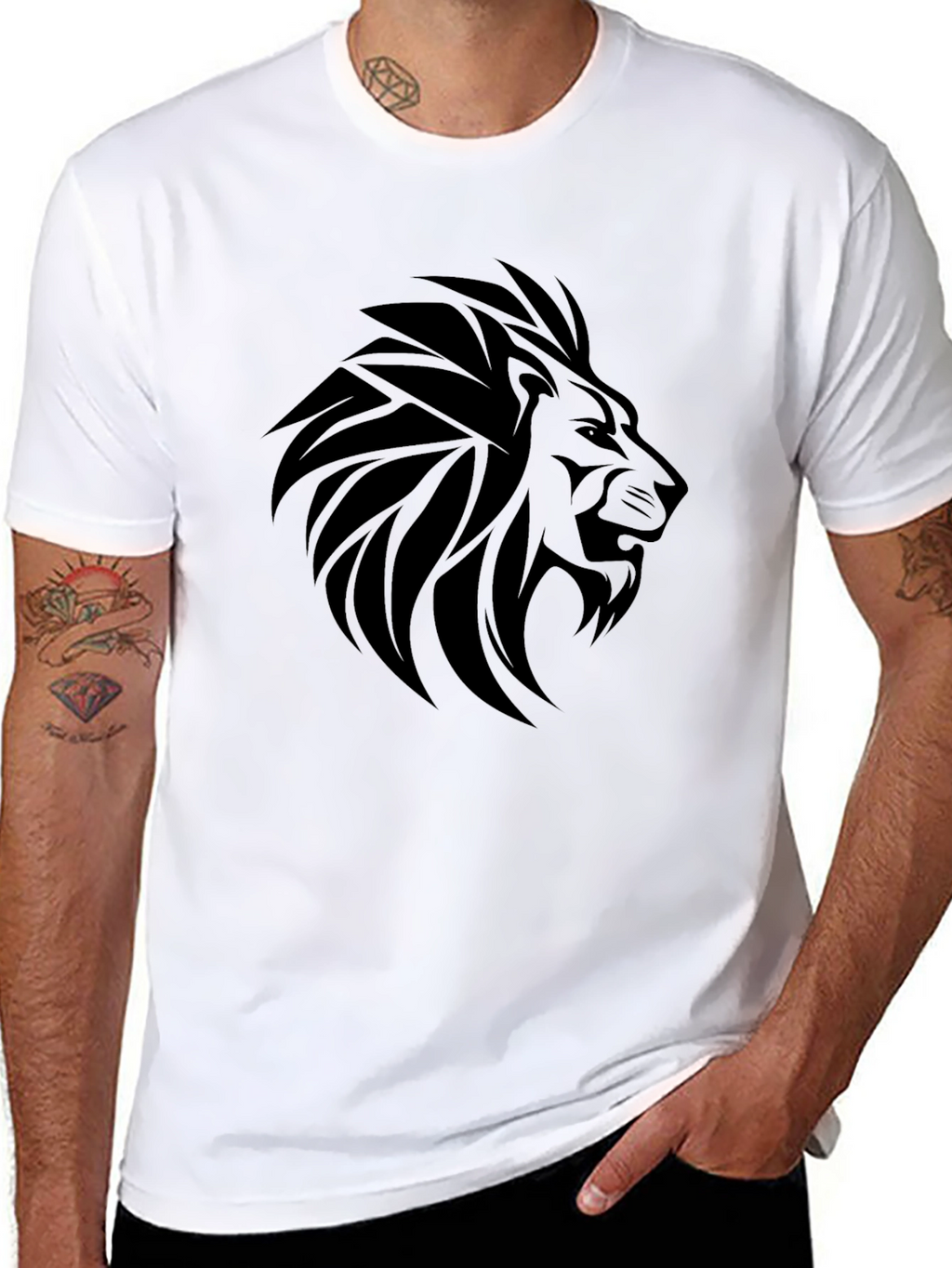 Lion Graphic Tee - Bold Black T-Shirt