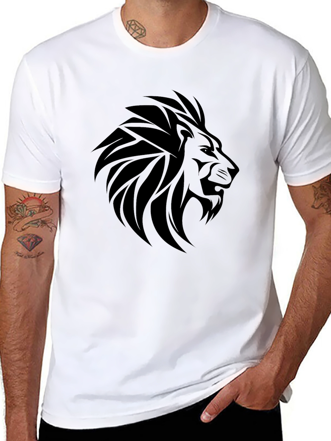 Lion Graphic Tee - Bold Black T-Shirt