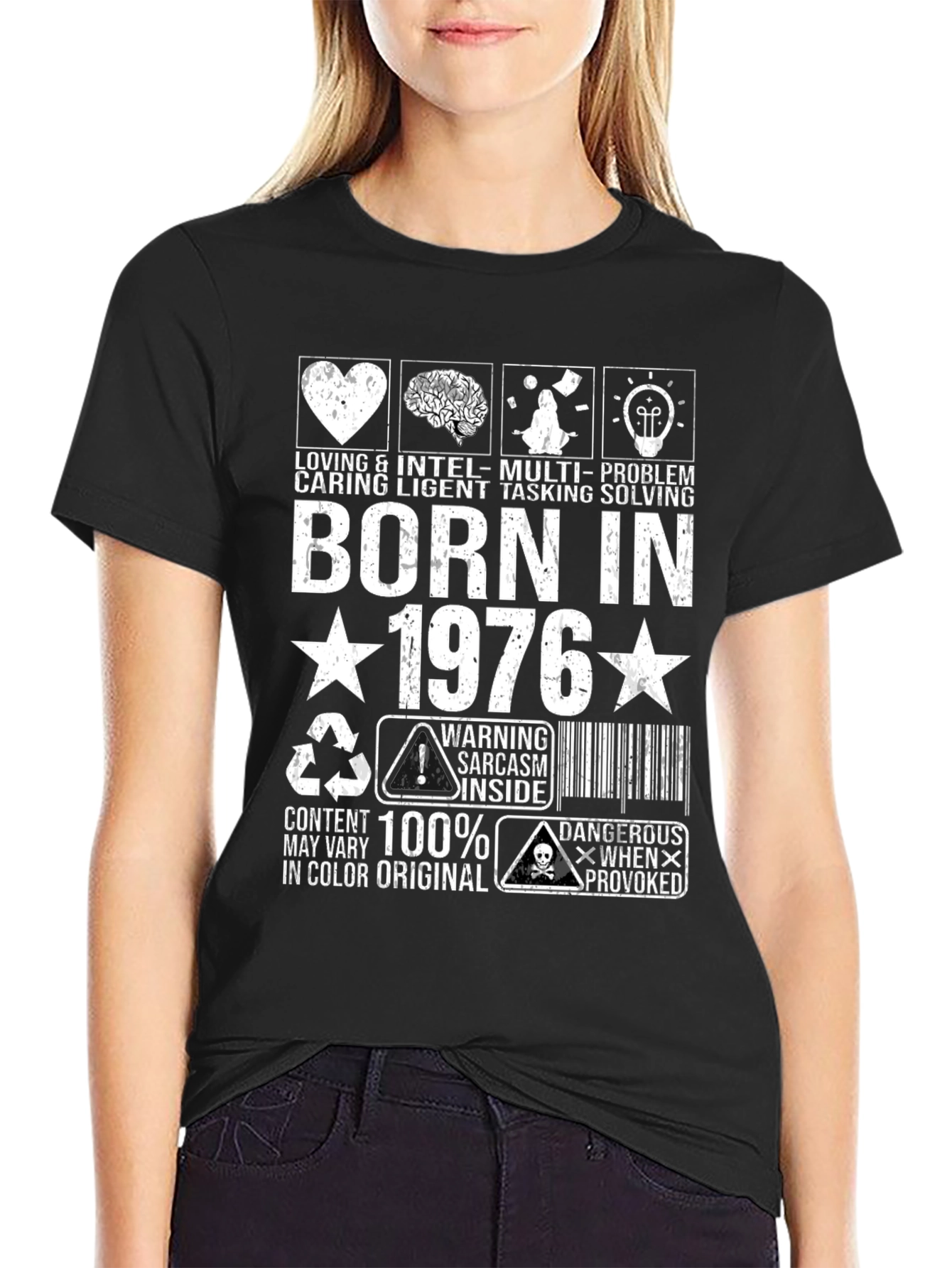 Born in 1976 T-Shirt - Loving Caring Inteligent Design