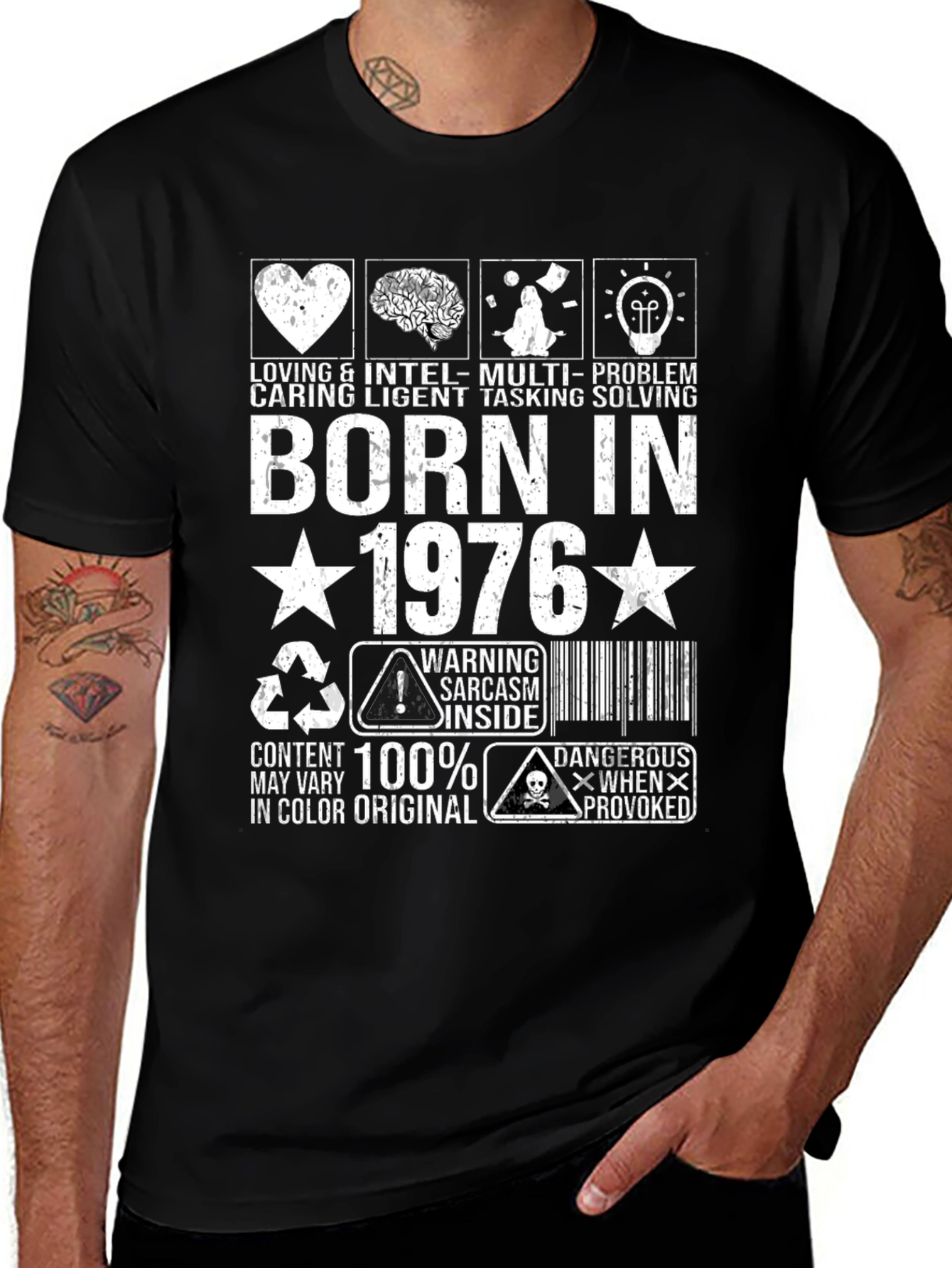 Born in 1976 T-Shirt - Loving Caring Inteligent Design