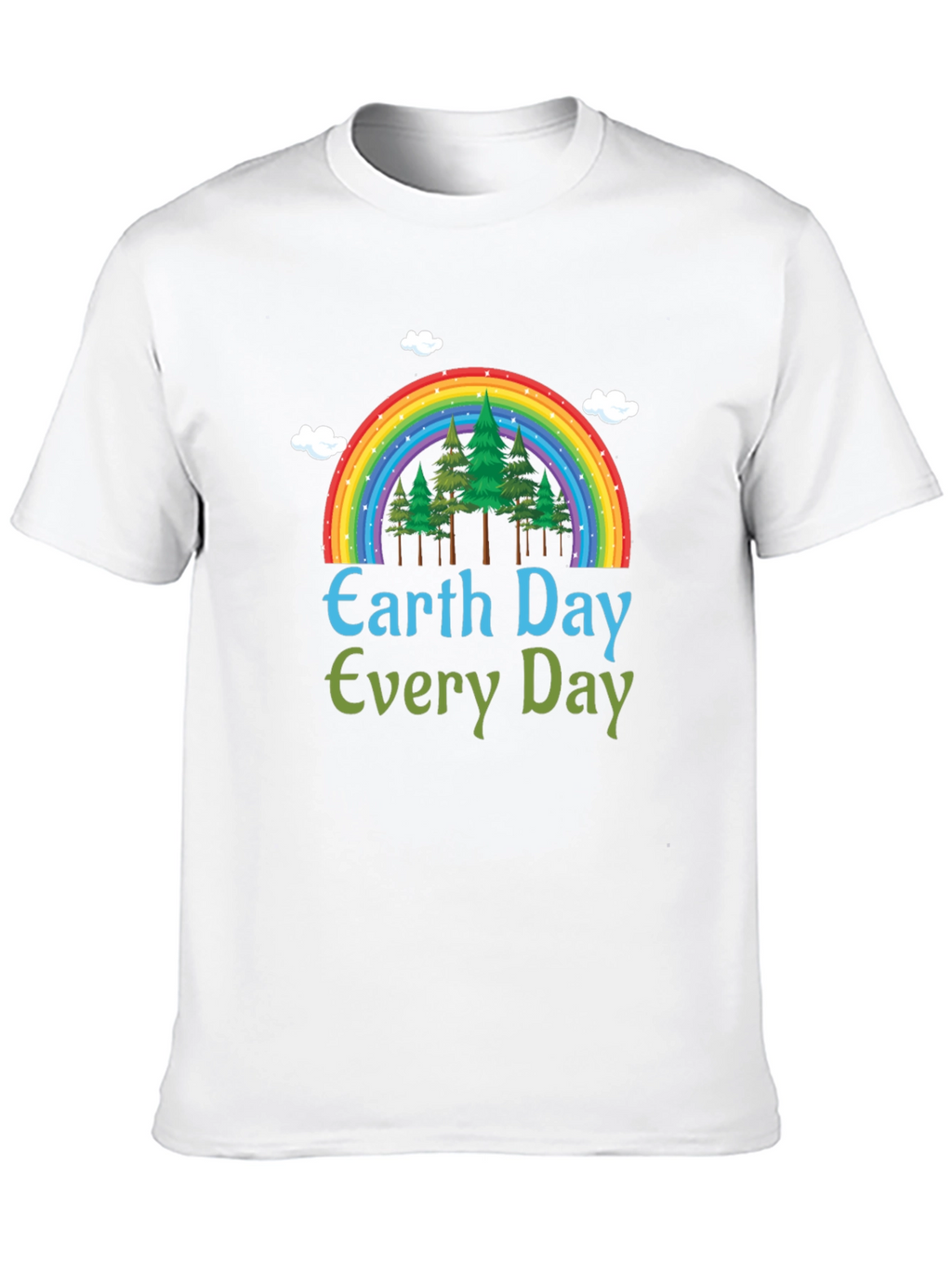 Earth Day Every Day T-Shirt - Rainbow Tree Design