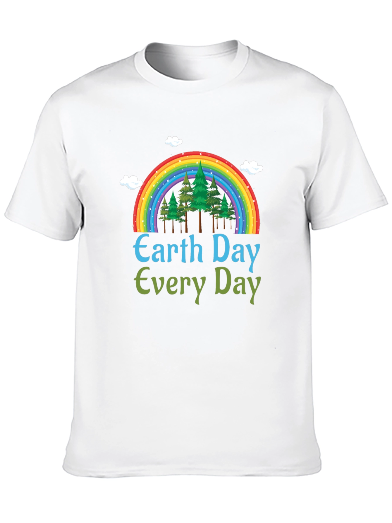 Earth Day Every Day T-Shirt - Rainbow Tree Design
