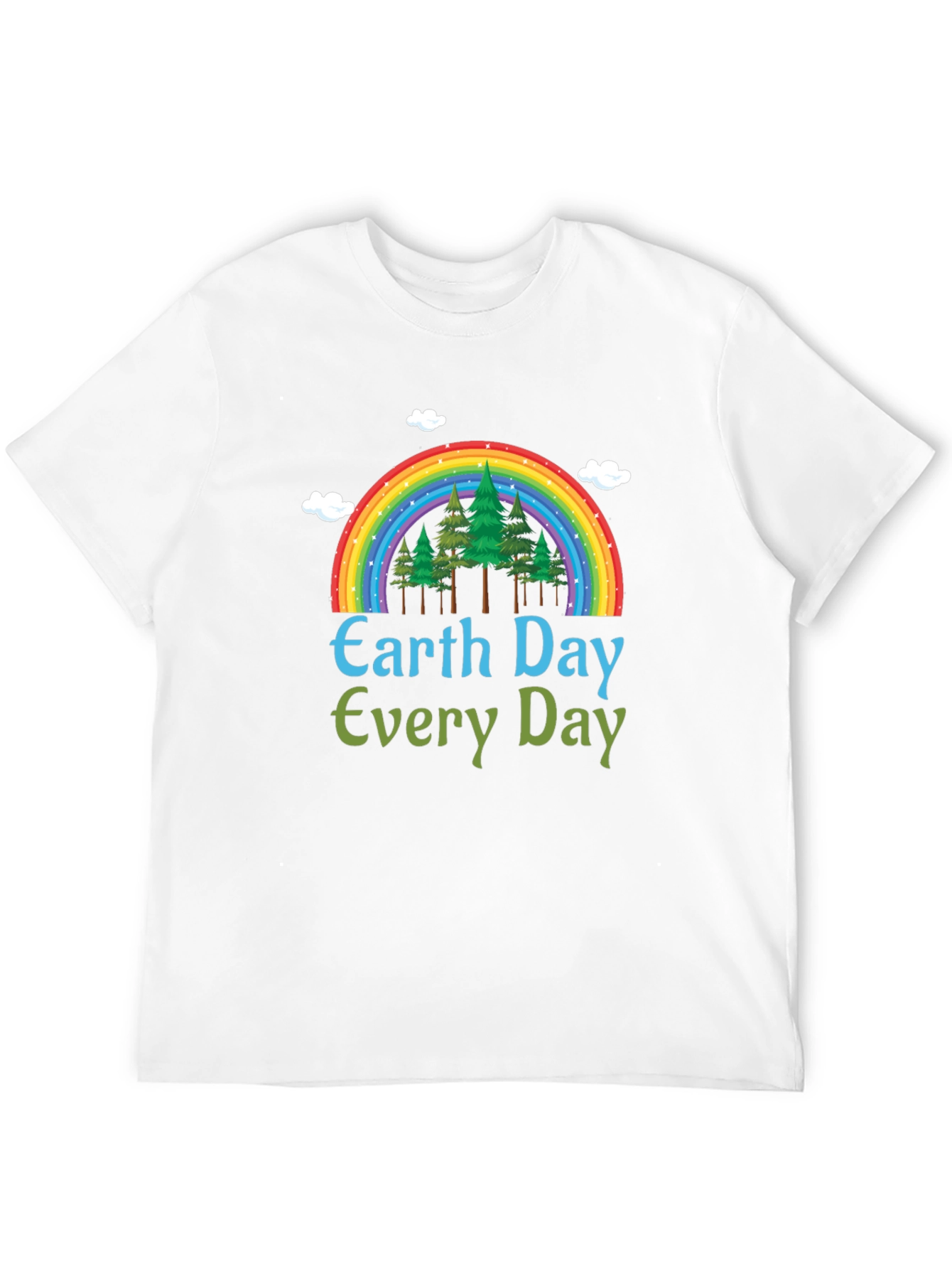Earth Day Every Day T-Shirt - Rainbow Tree Design