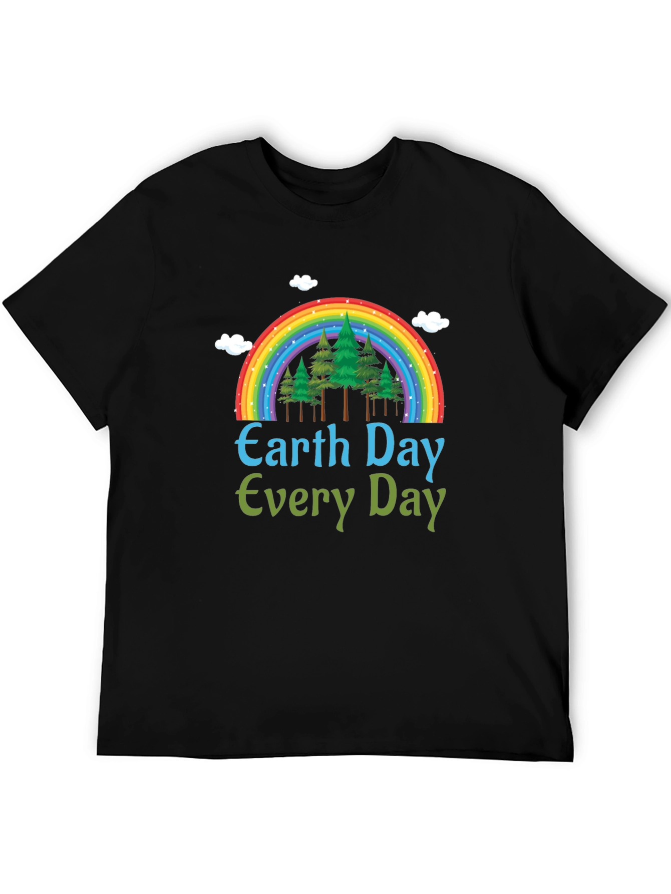 Earth Day Every Day T-Shirt - Rainbow Tree Design