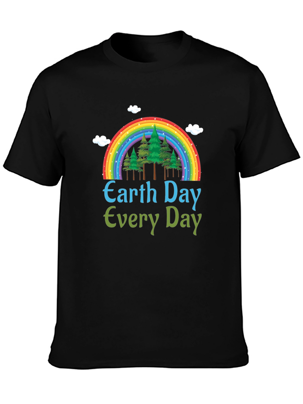 Earth Day Every Day T-Shirt - Rainbow Tree Design