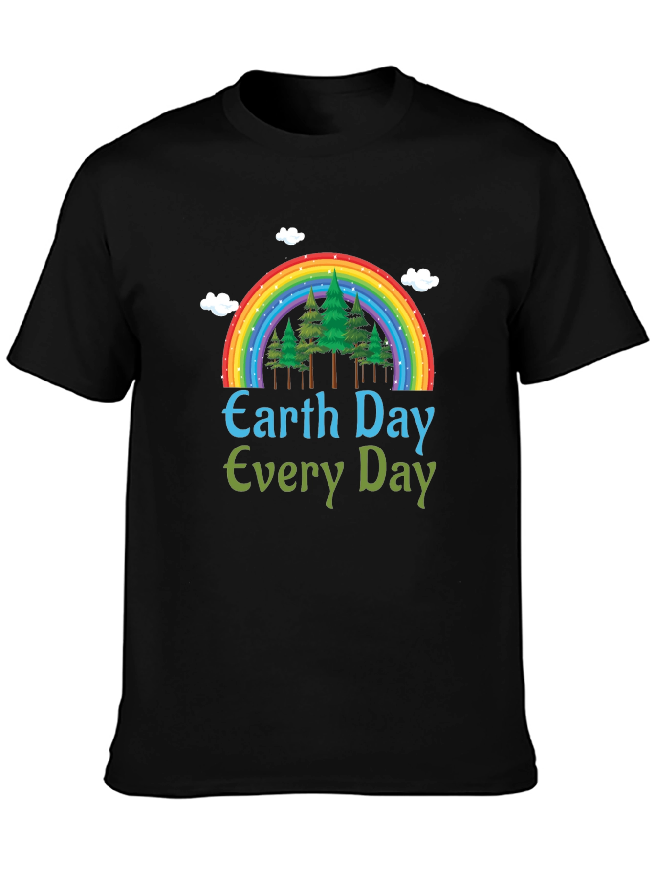 Earth Day Every Day T-Shirt - Rainbow Tree Design