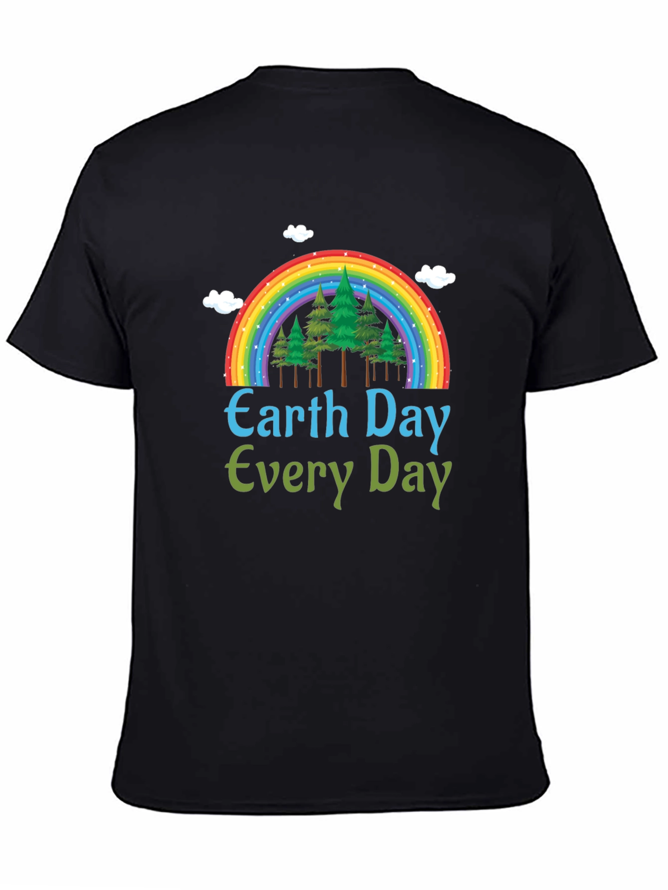 Earth Day Every Day T-Shirt - Rainbow Tree Design