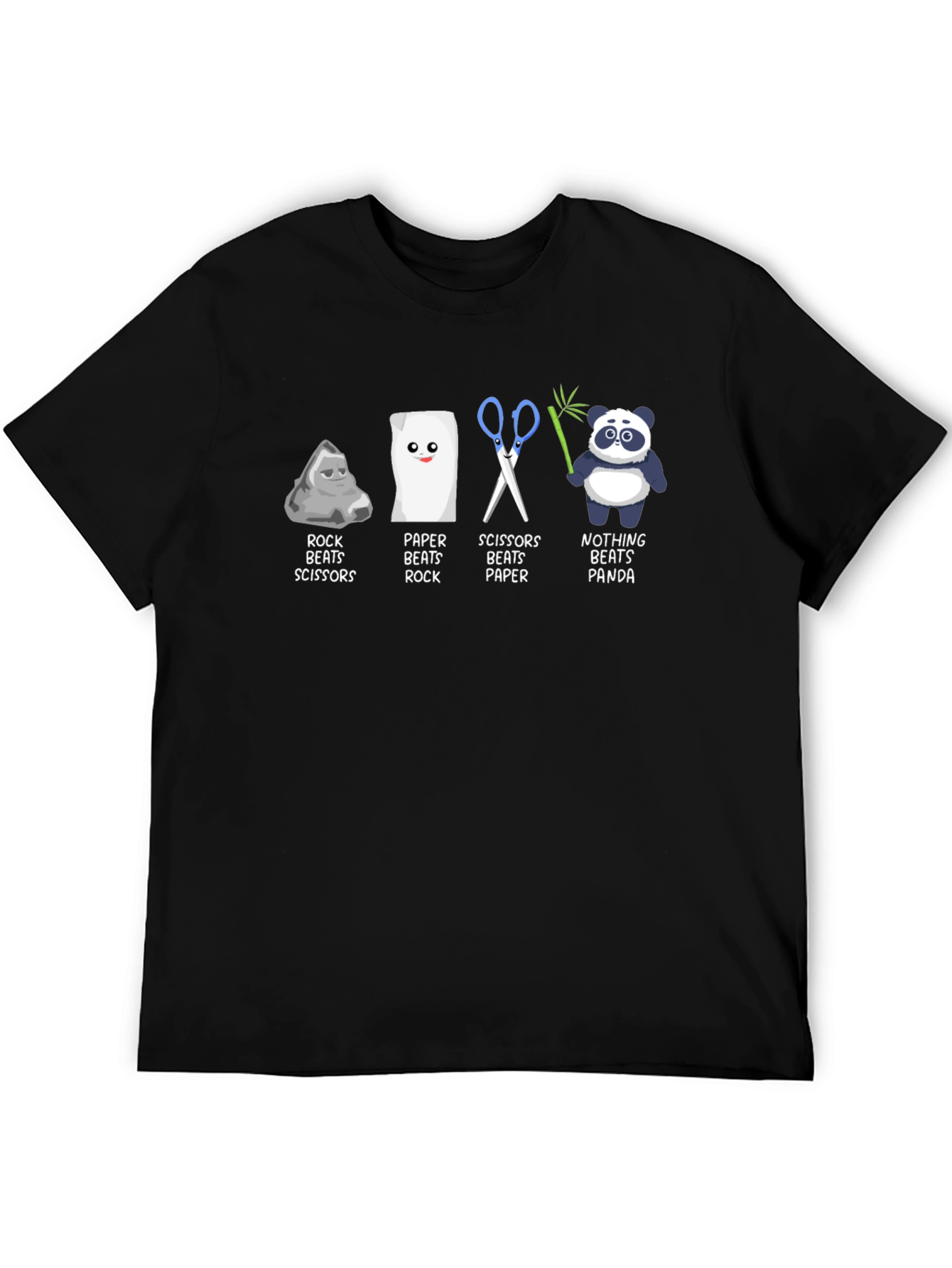 Rock Paper Scissors Panda Graphic Tee