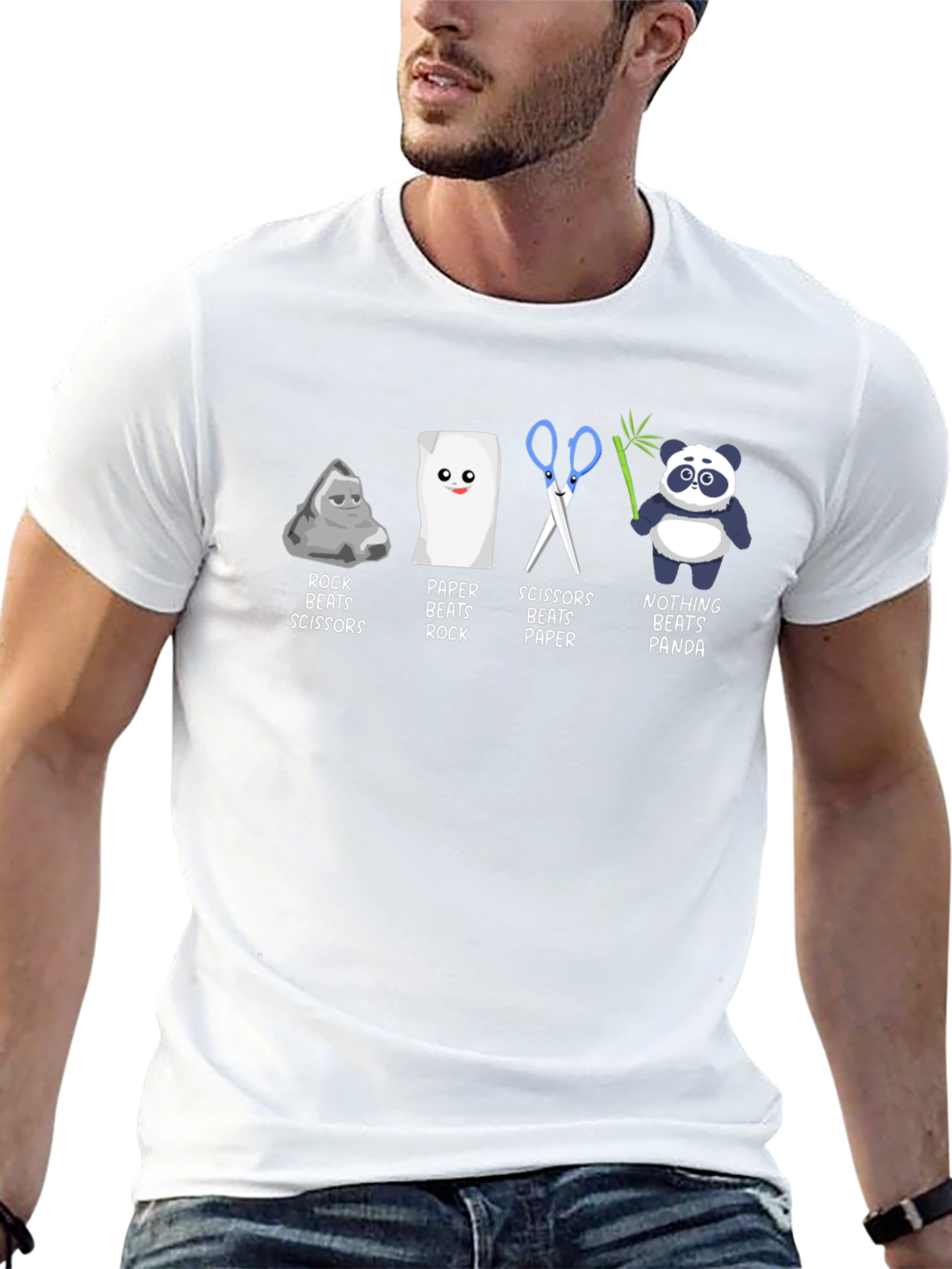 Rock Paper Scissors Panda Graphic Tee