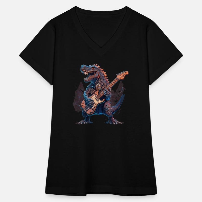 Dinosaur Playing Electric Guitar Rock