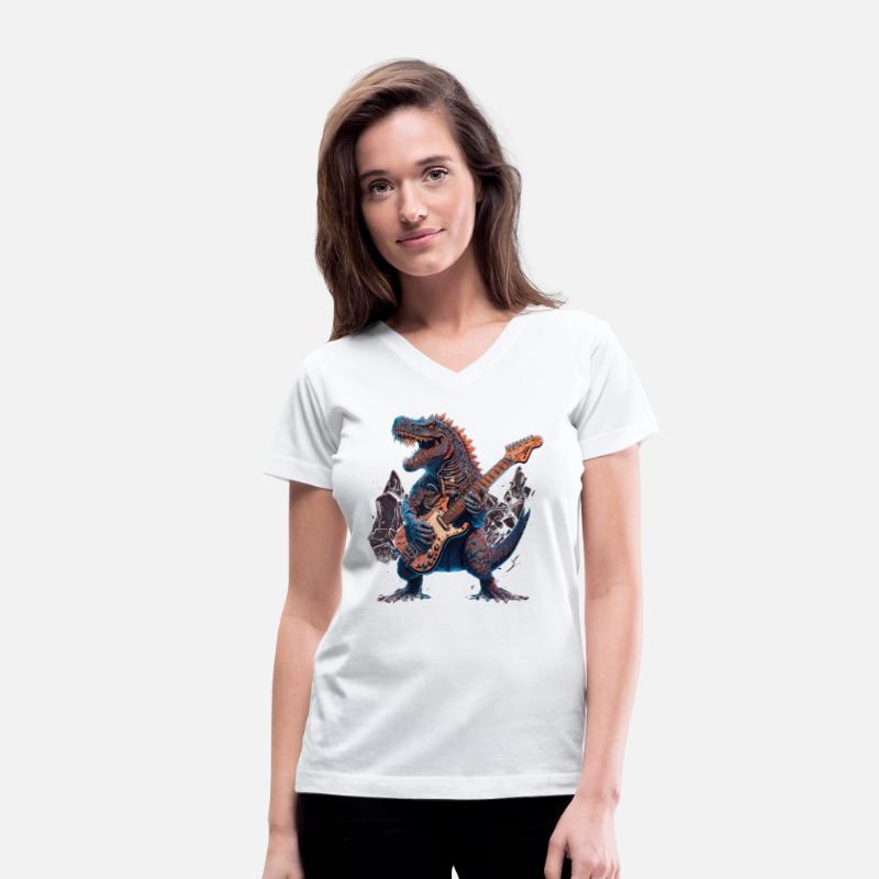 Dinosaur Playing Electric Guitar Rock