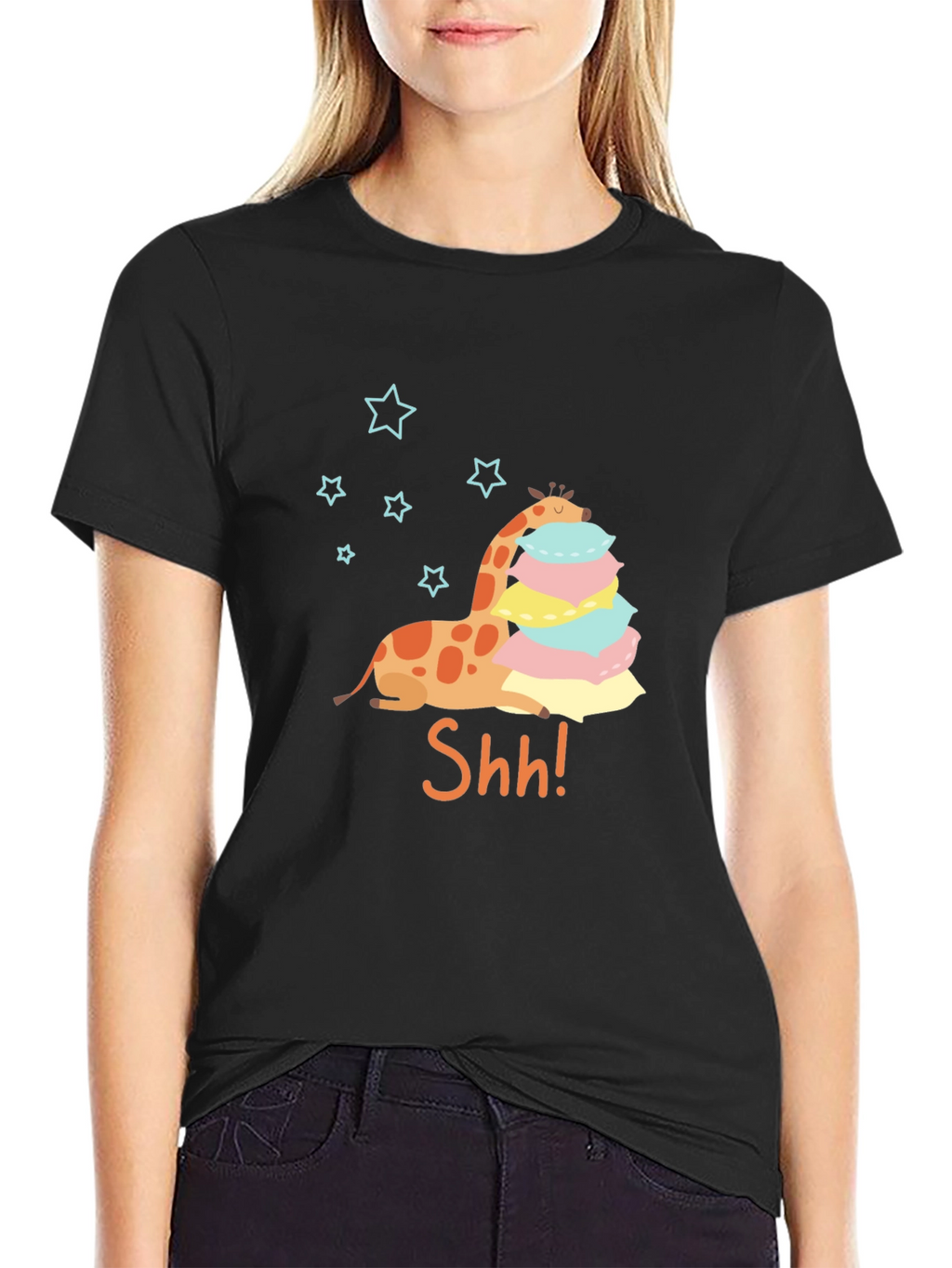 Giraffe Shh! Graphic Tee - Cute & Comfy T-Shirt