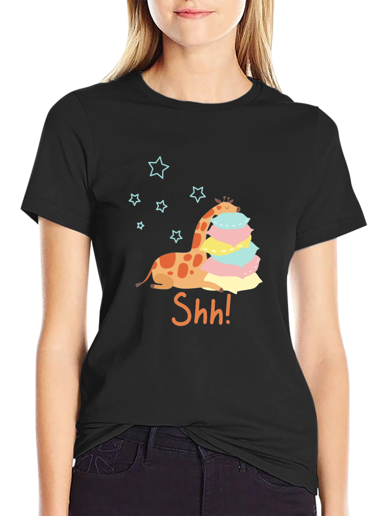 Giraffe Shh! Graphic Tee - Cute & Comfy T-Shirt