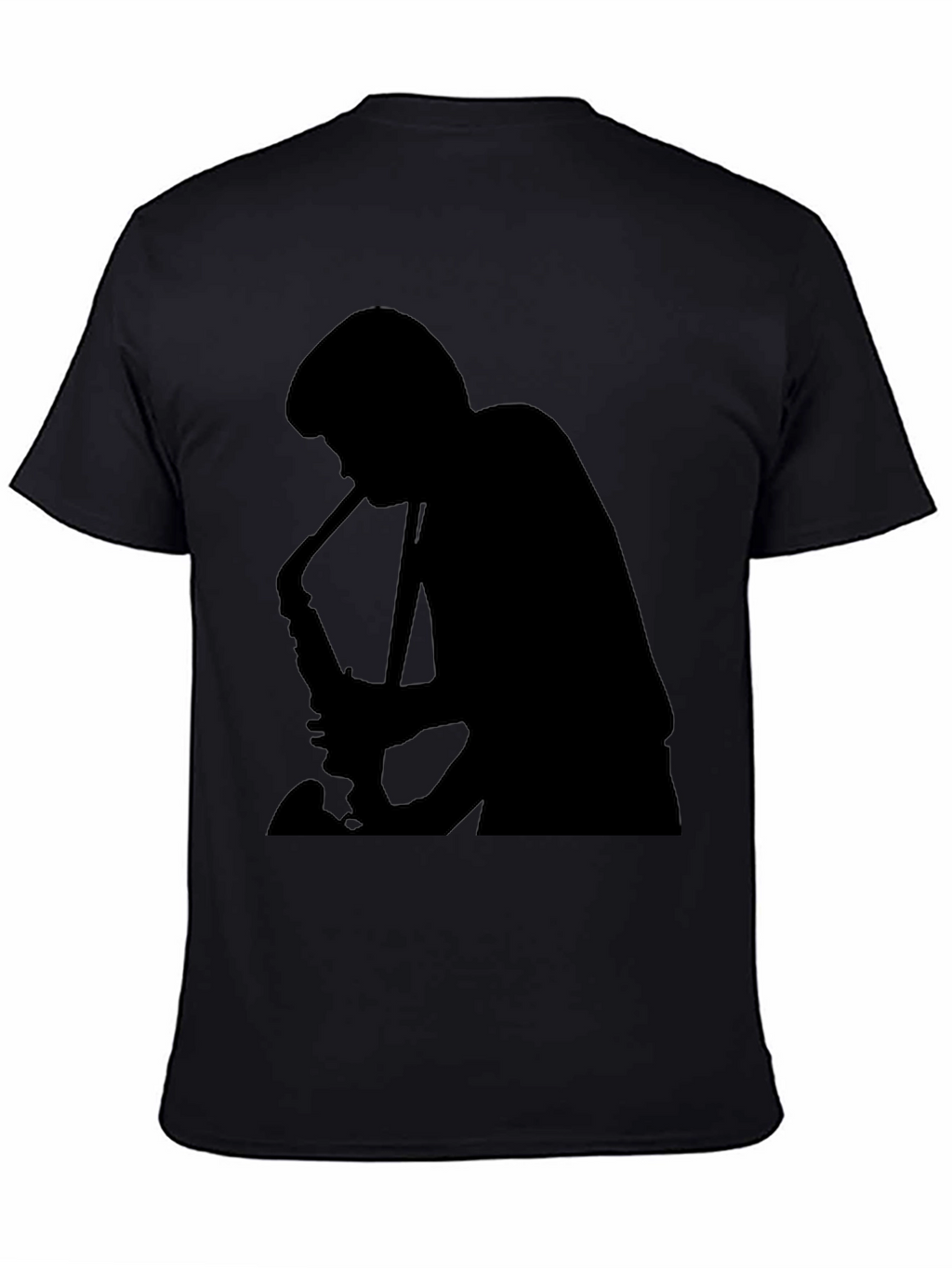 Saxophone Player Graphic Black T-Shirt