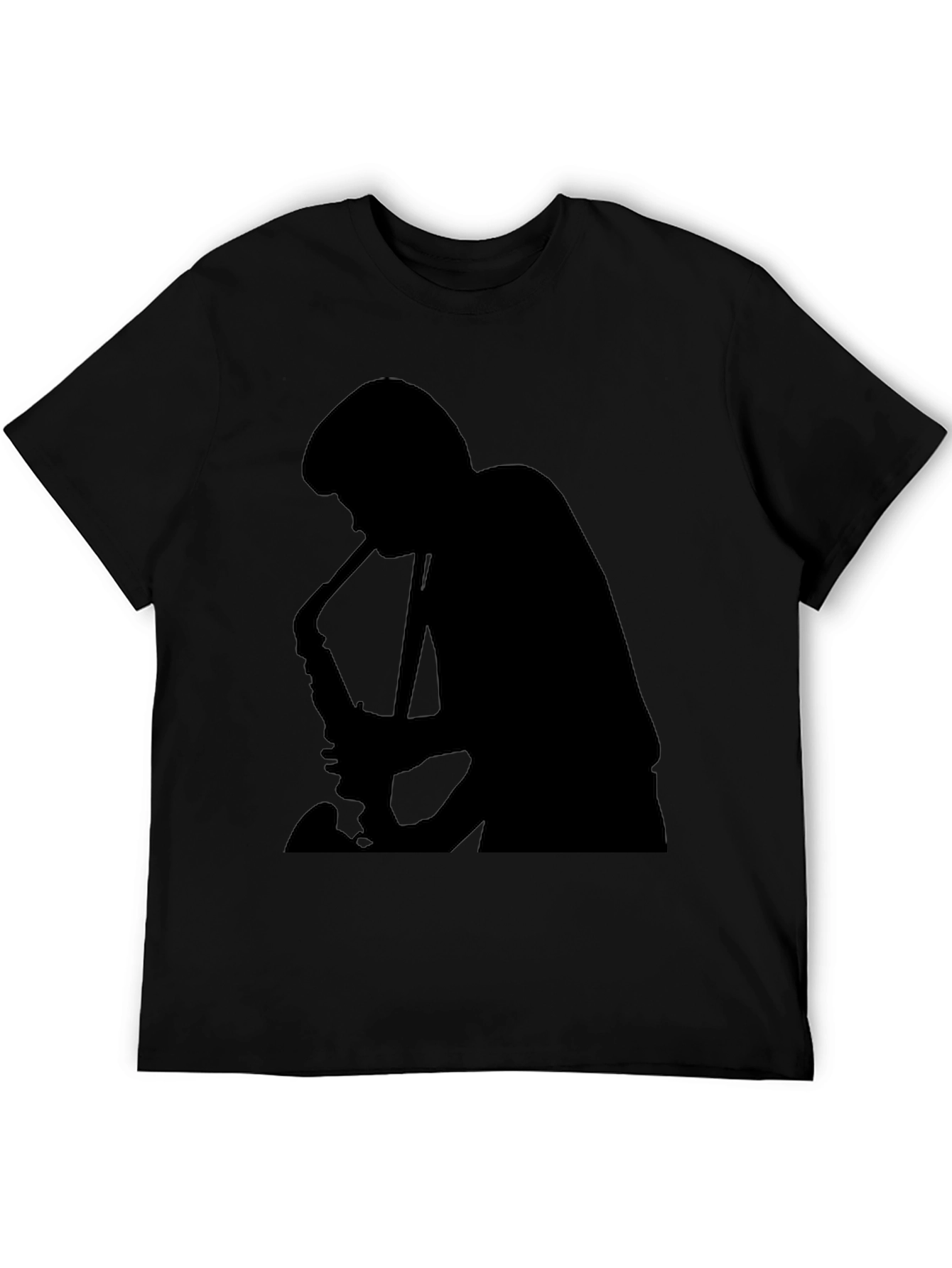 Saxophone Player Graphic Black T-Shirt