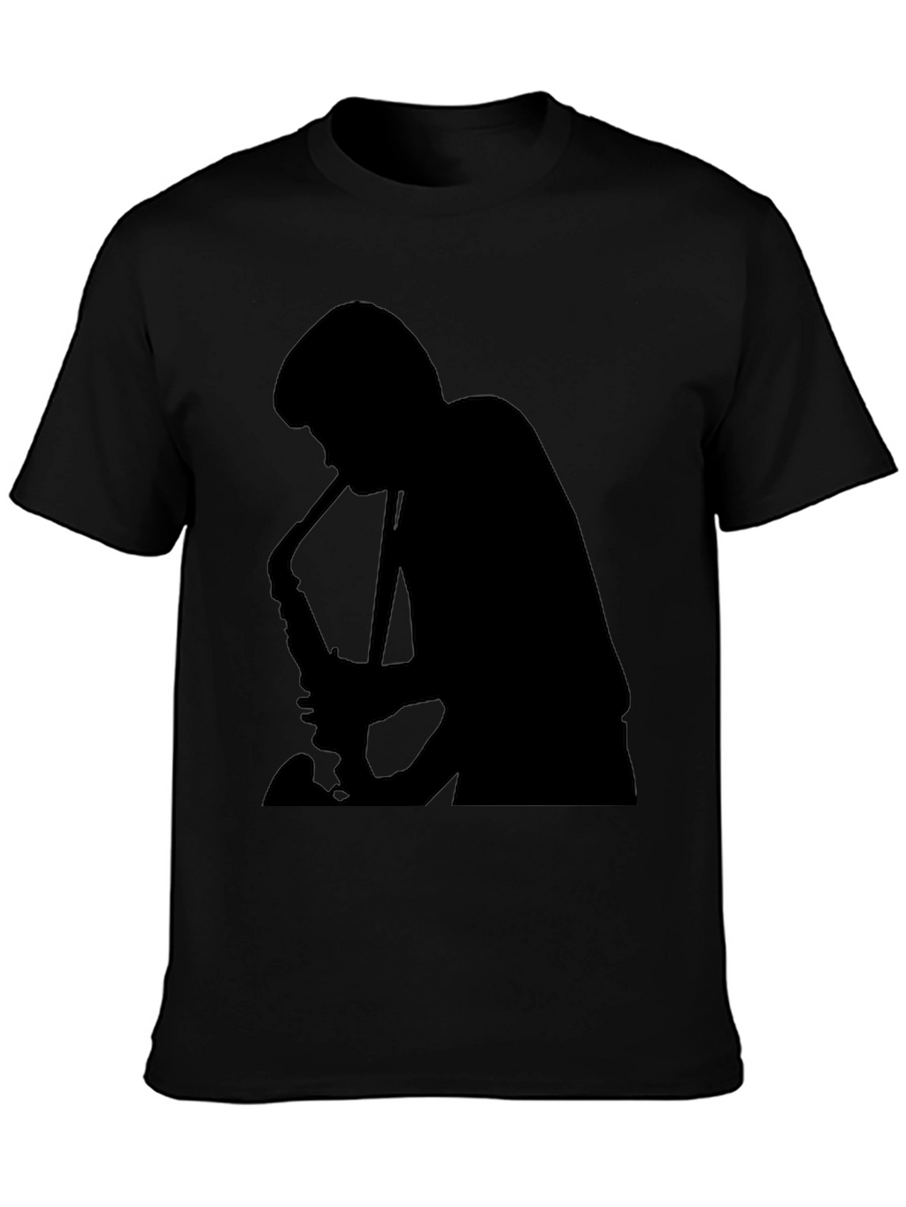 Saxophone Player Graphic Black T-Shirt