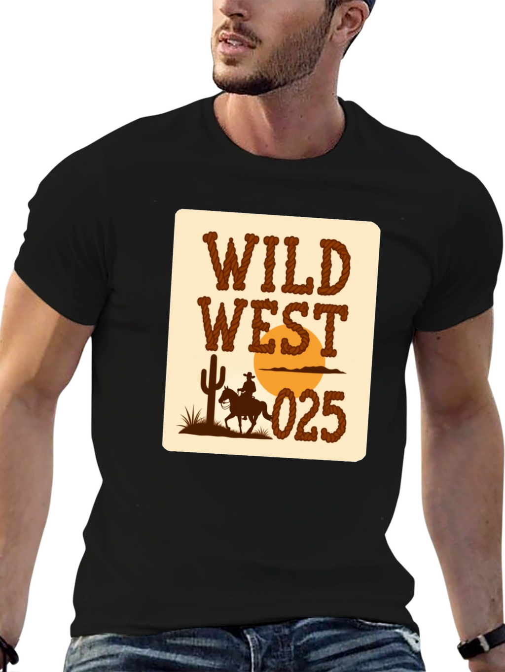 Wild West Graphic T-Shirt - Cowboy Design