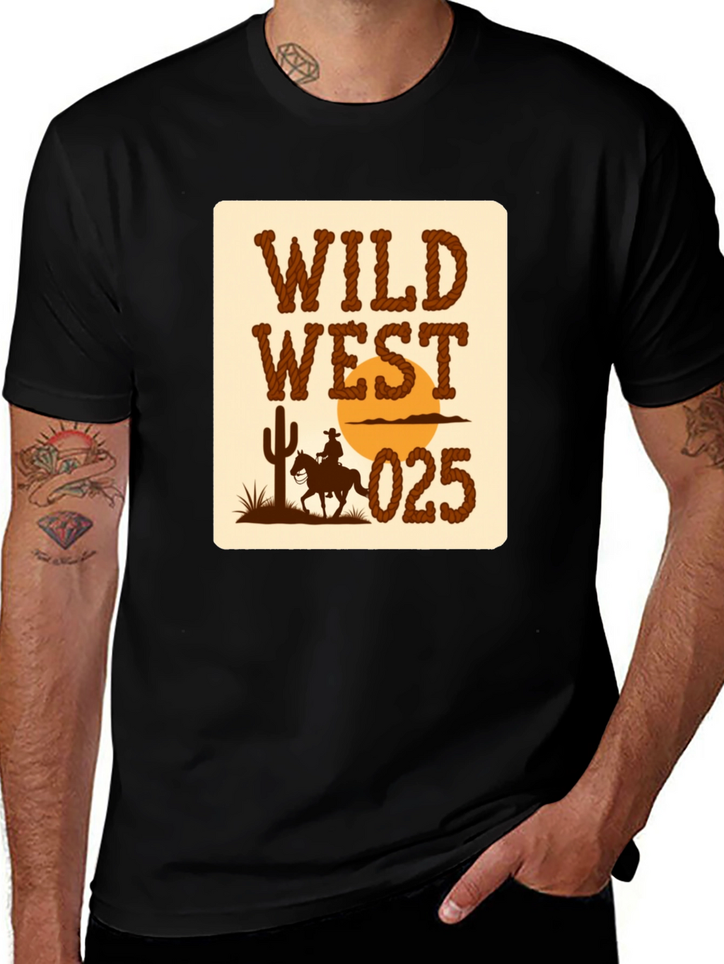 Wild West Graphic T-Shirt - Cowboy Design