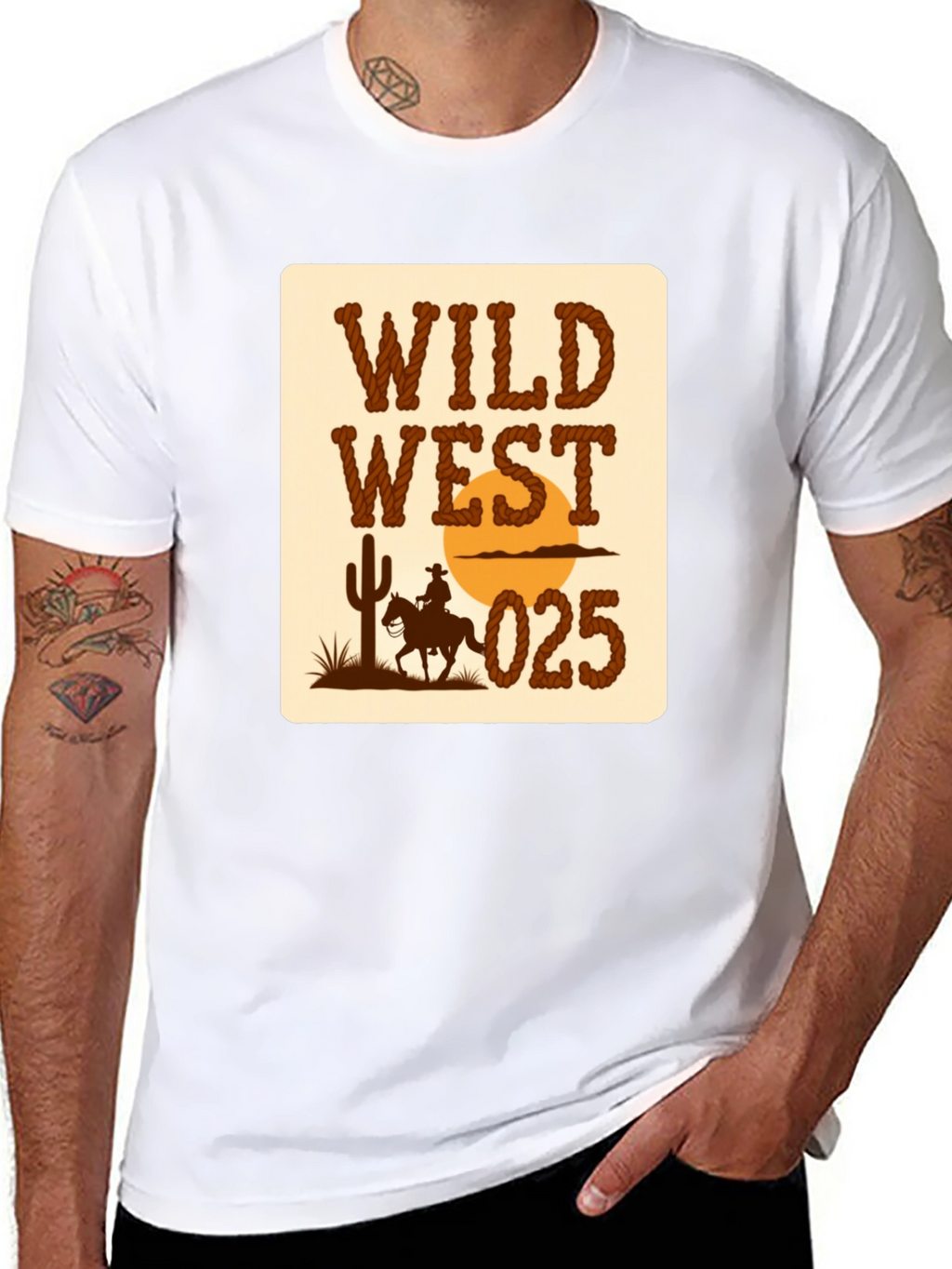 Wild West Graphic T-Shirt - Cowboy Design