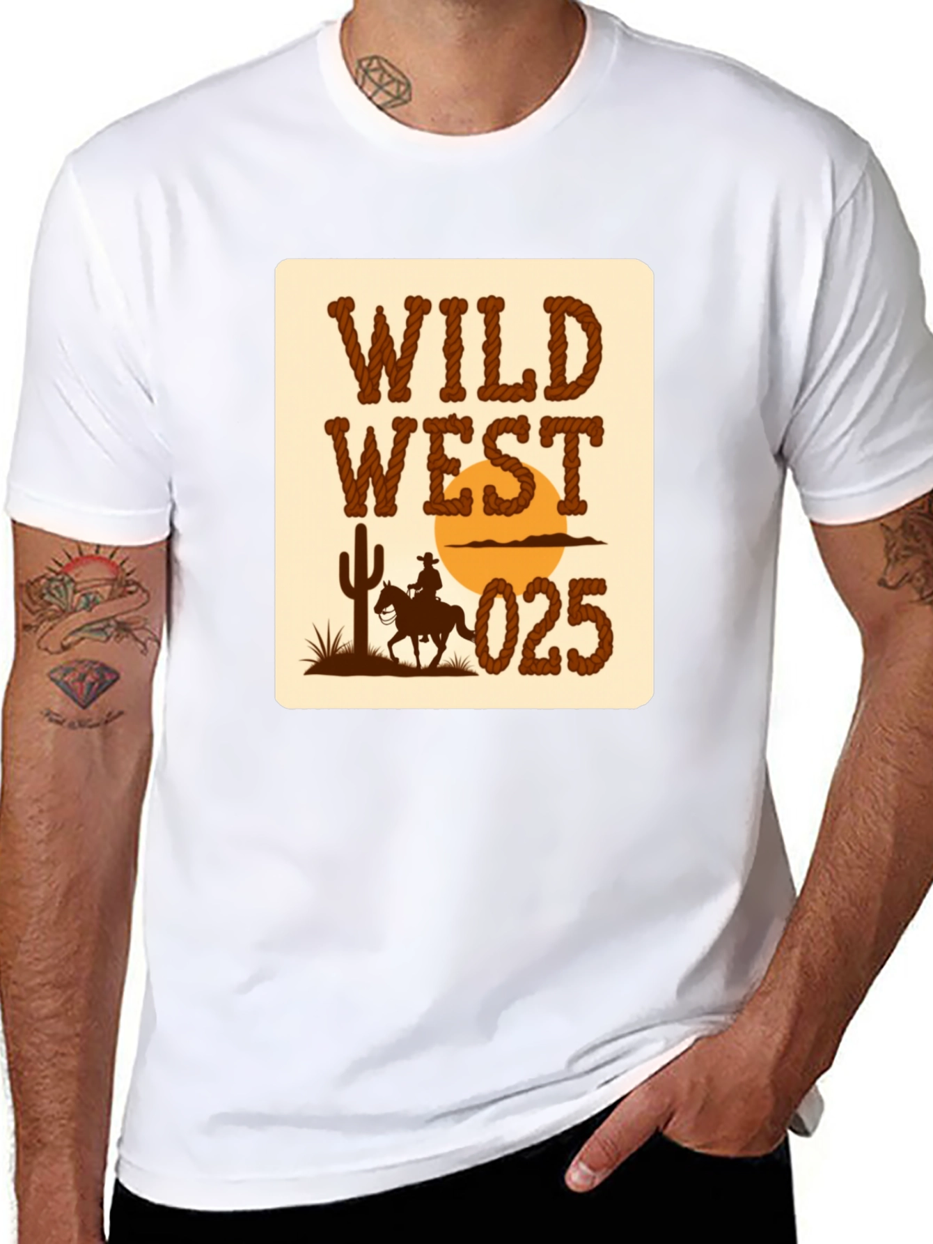 Wild West Graphic T-Shirt - Cowboy Design