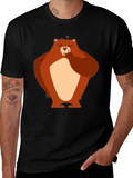 Bear Graphic T-Shirt - Black Cotton Tee