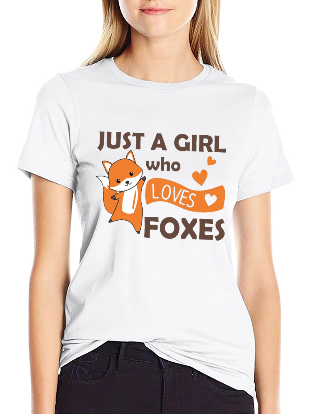 Cute Fox Girl Loves Foxes T-Shirt