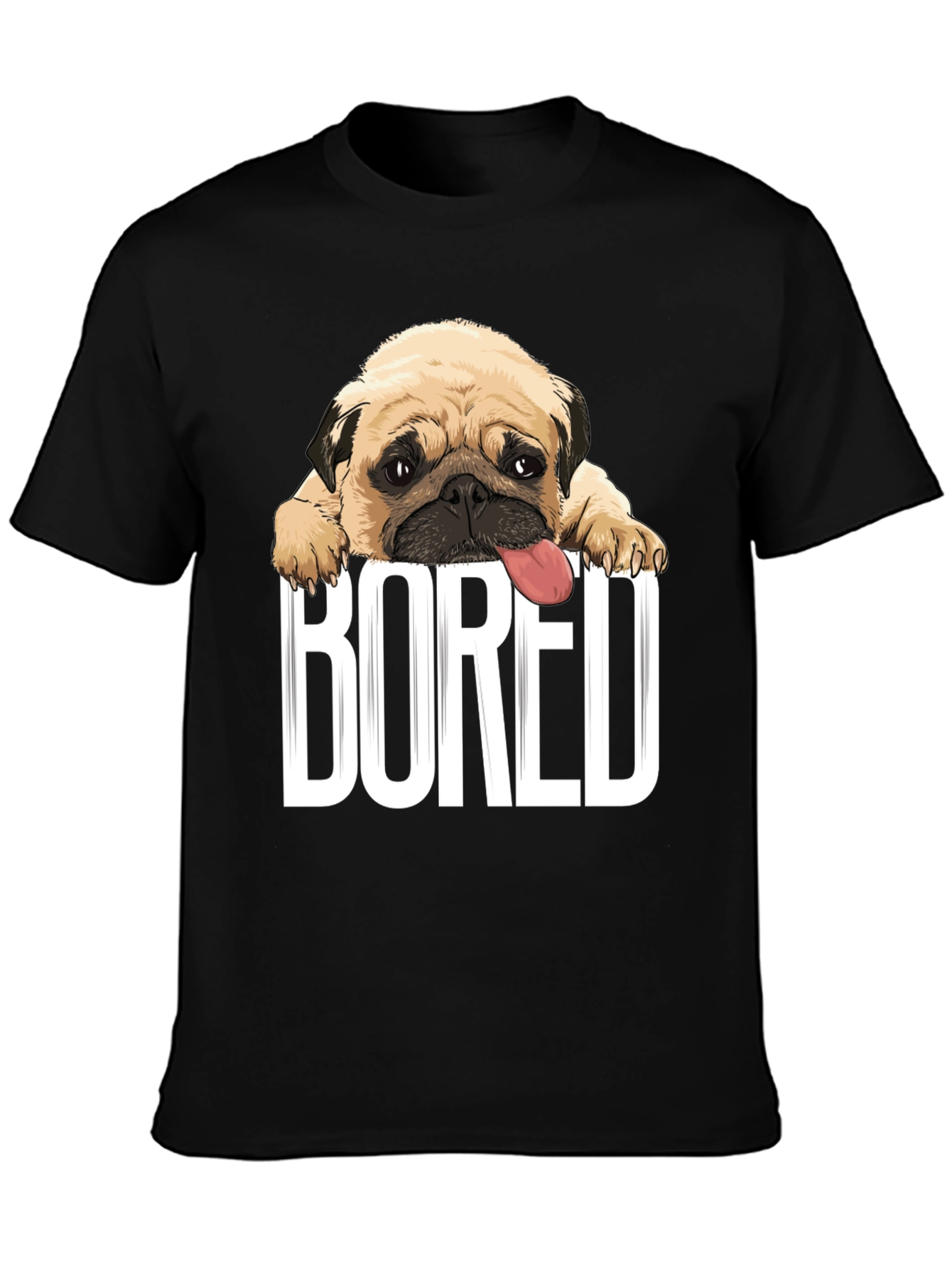 Bored Pug Graphic T-Shirt