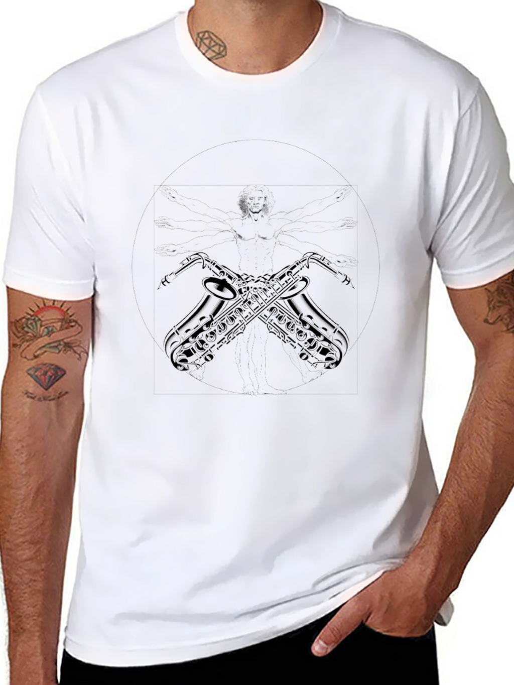 Saxophone Graphic Black T-Shirt