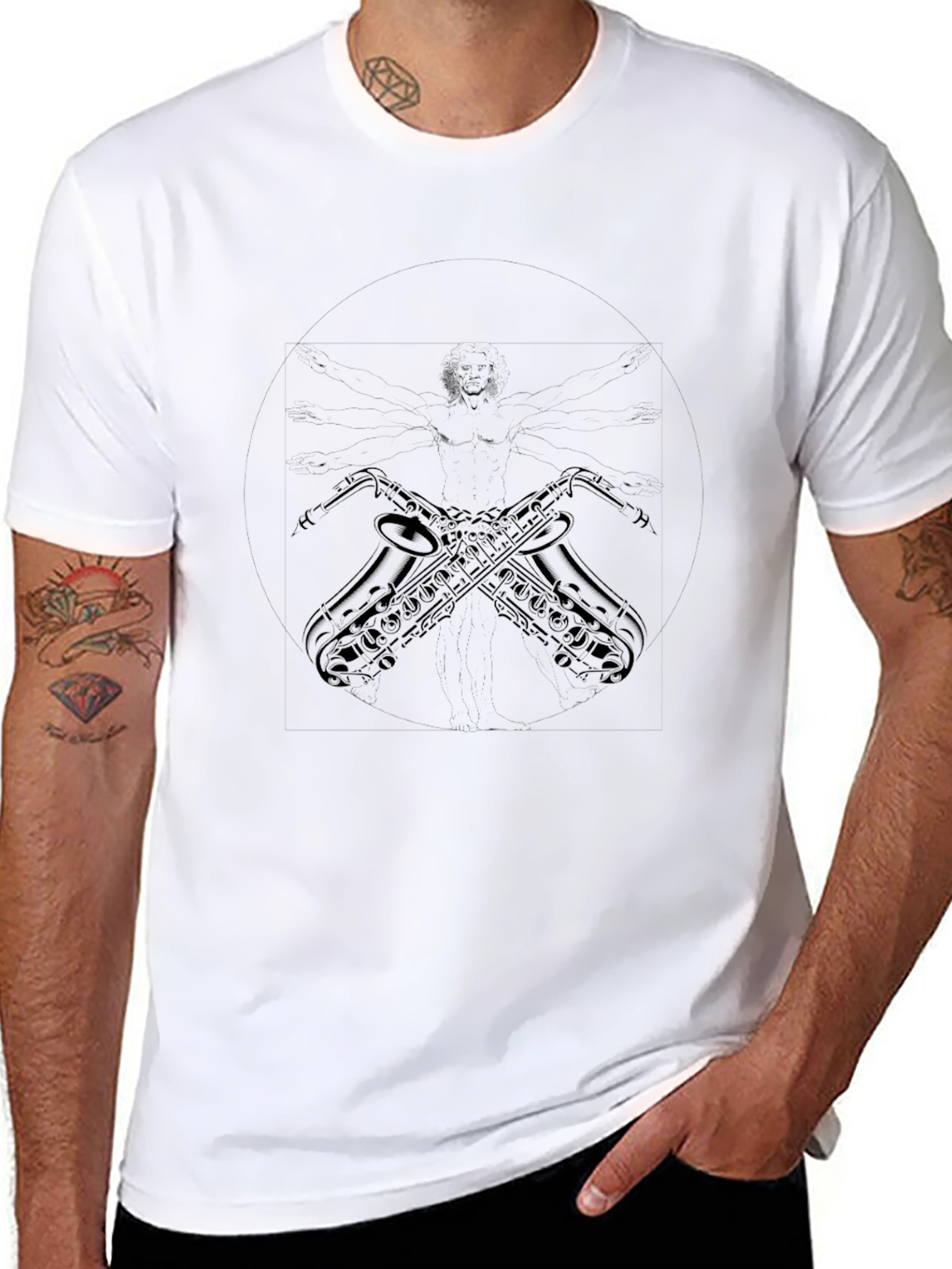 Saxophone Graphic Black T-Shirt